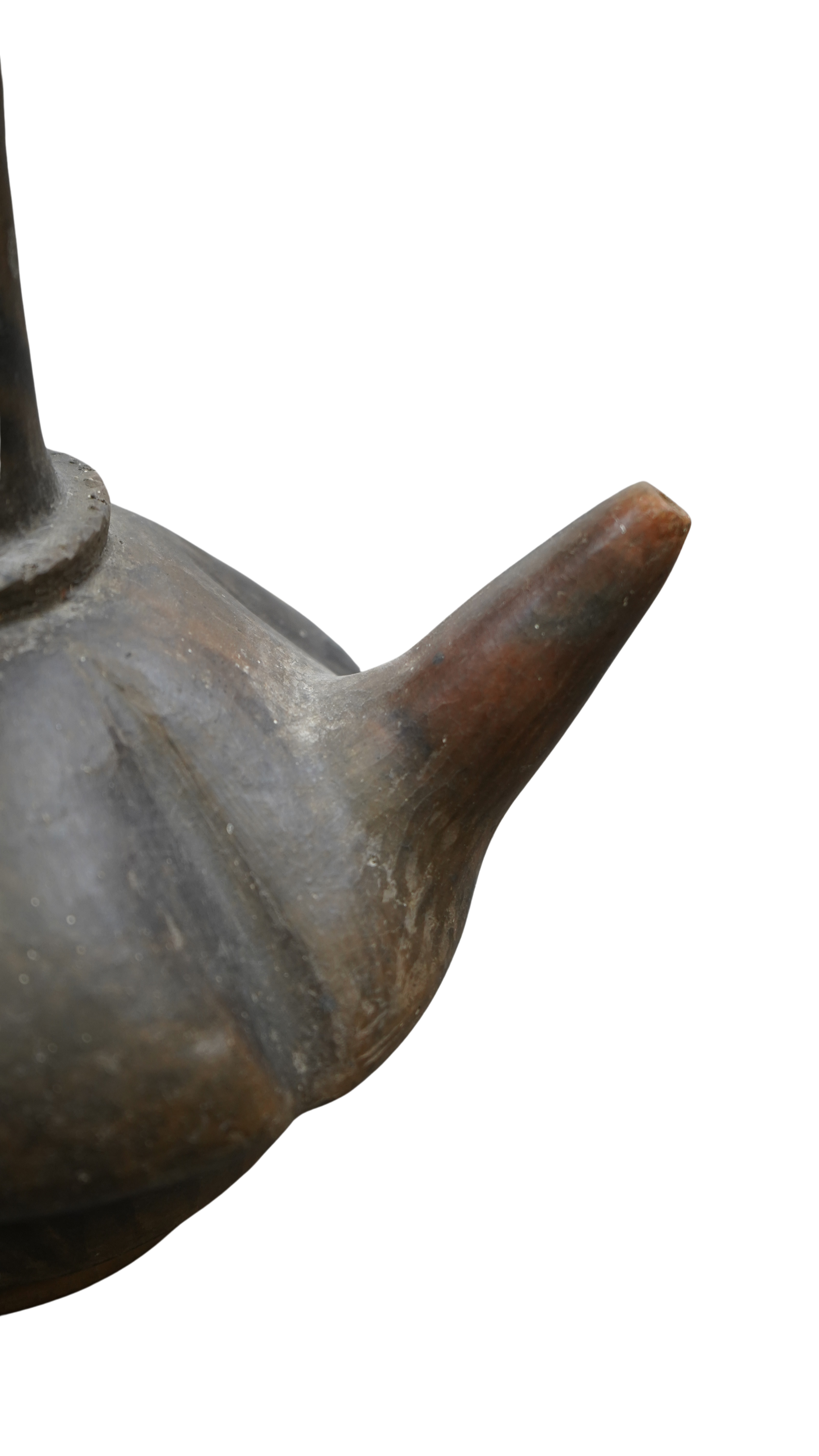 Außergewöhnliche schwarze Tonkanne mit Deckel