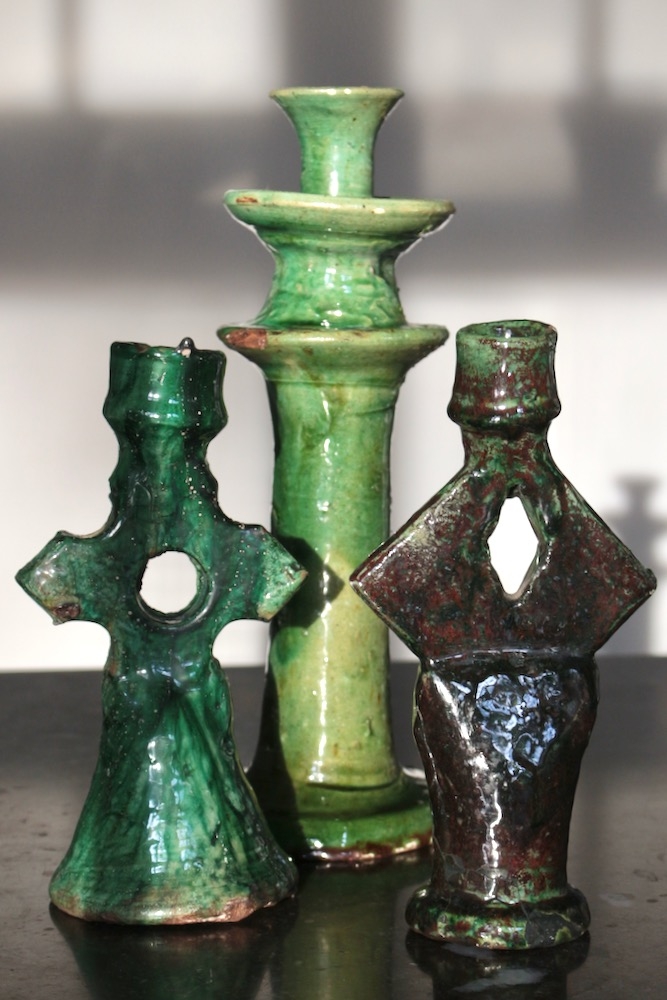 kerzenständer keramik grün handrarbeit marokko tamgroute, handmade candle stand ceramic morocco tamgrout Kerzenständer Tamgroute Marokko, 20 cm