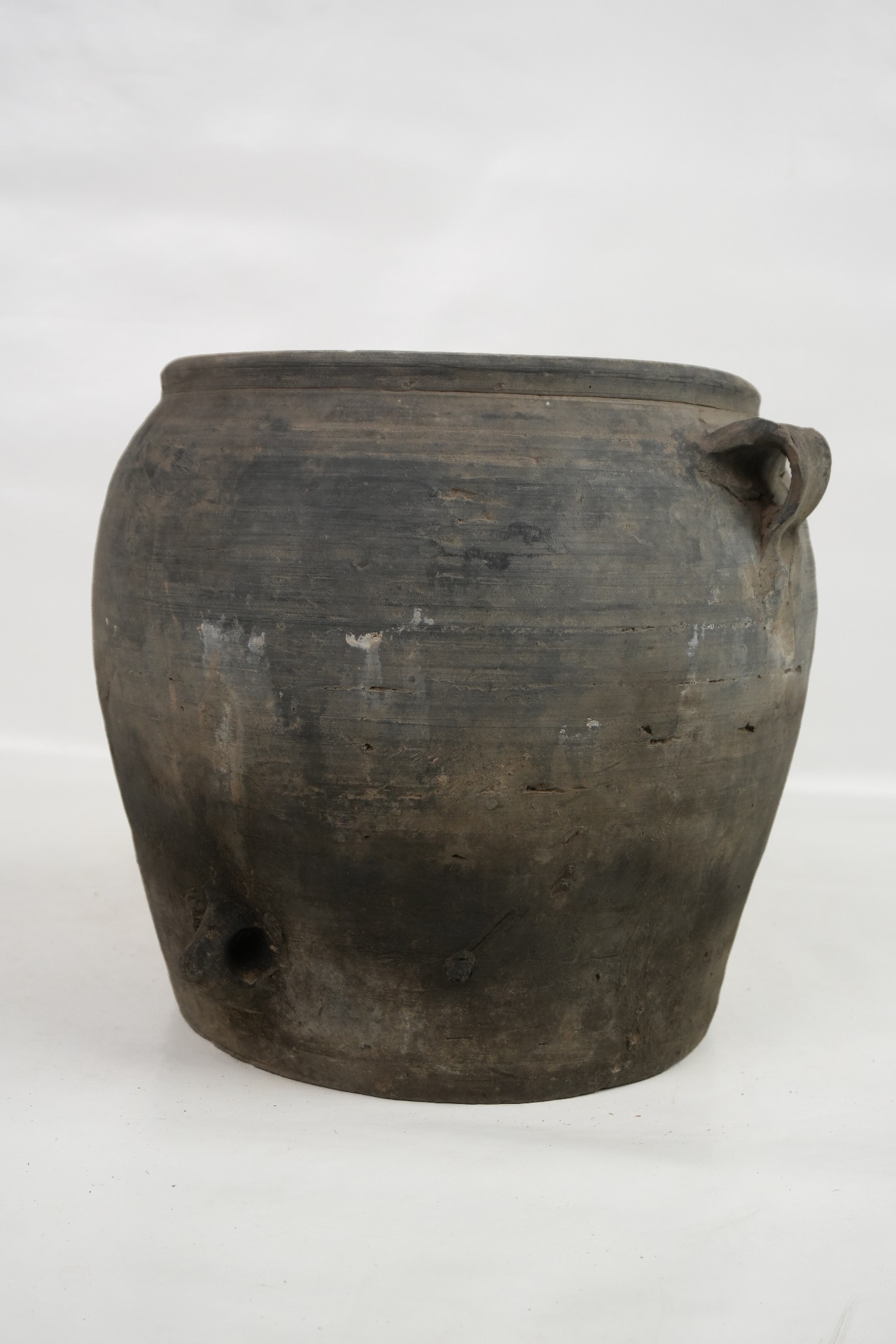 Terrakotta Topf dunkelgrau, antik China 28xø32