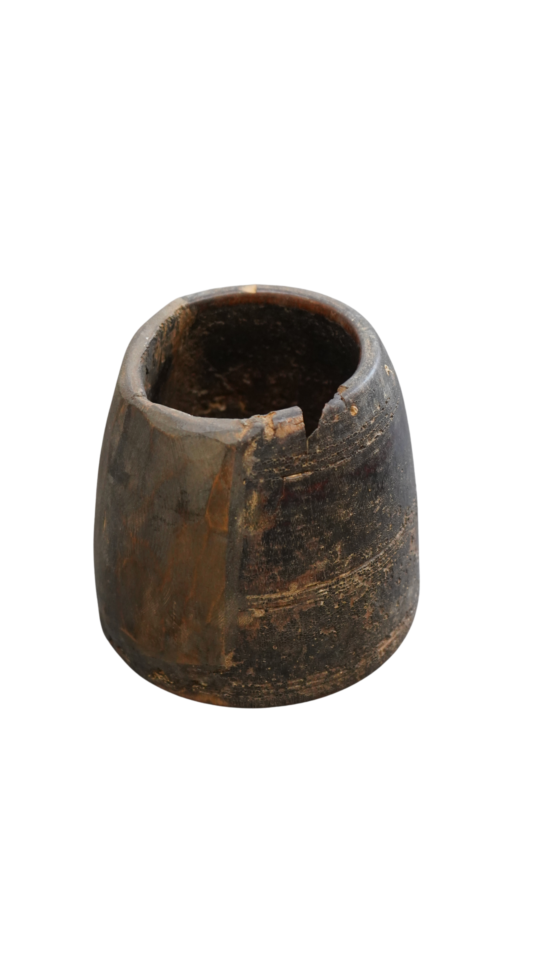 derbe Holzvase - Holztopf aus Nepal
