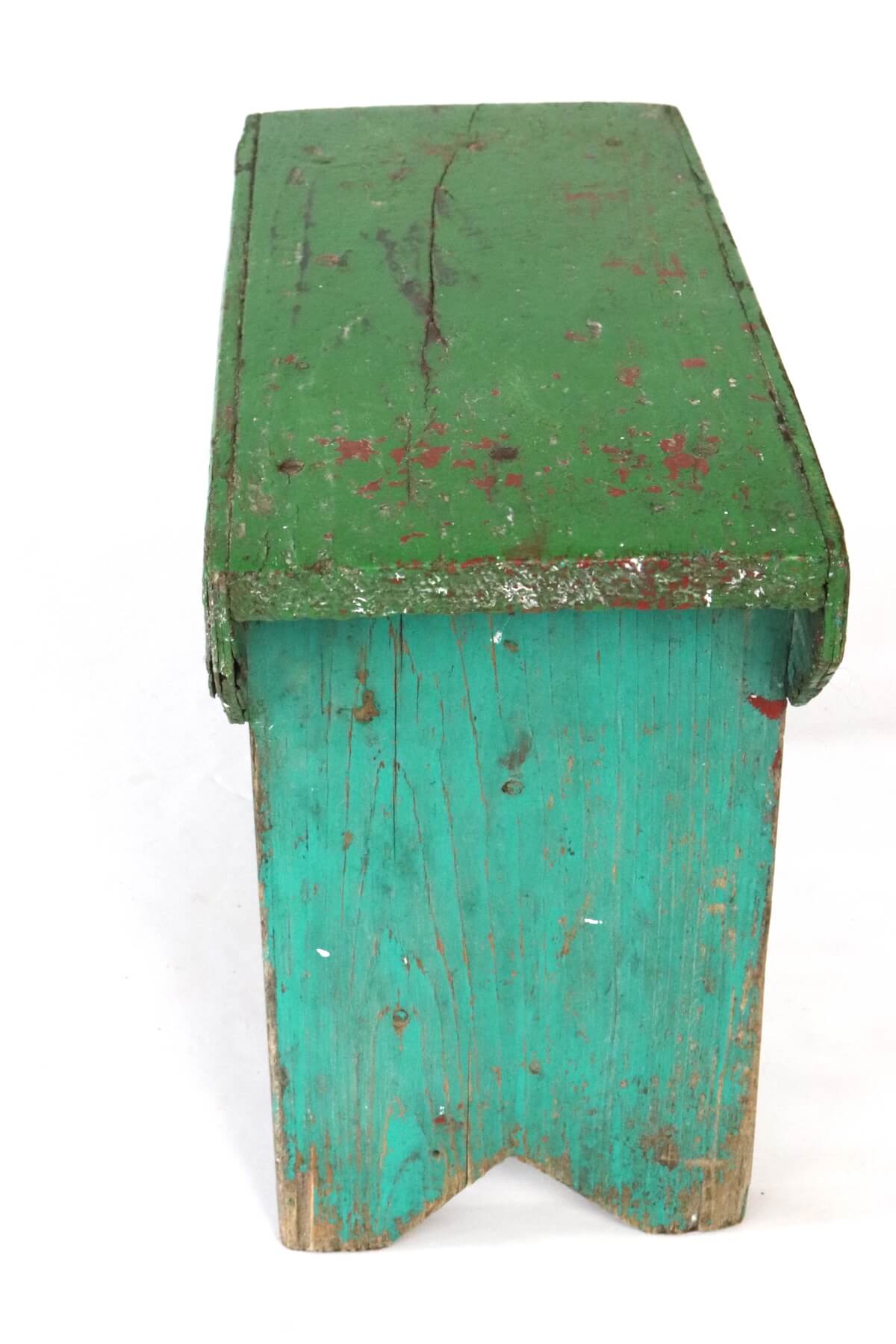 Antique wooden stool green