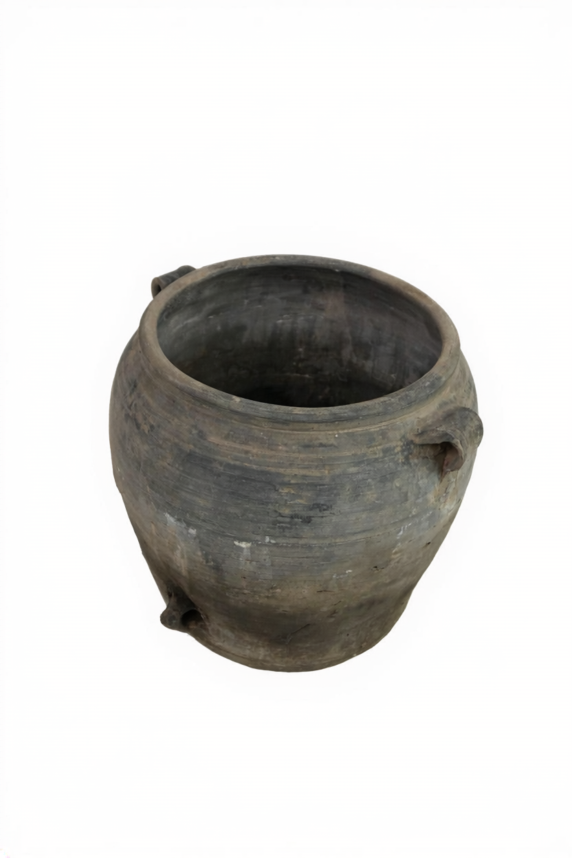 Terrakotta Topf dunkelgrau, antik China 28xø32