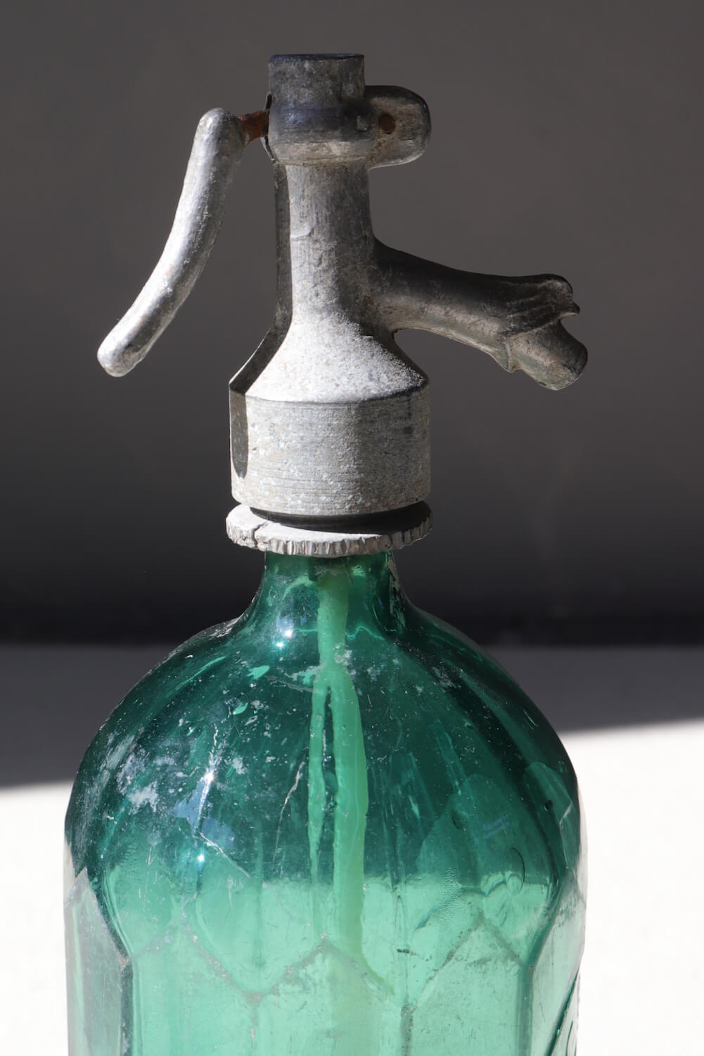Soda Flasche antik grün