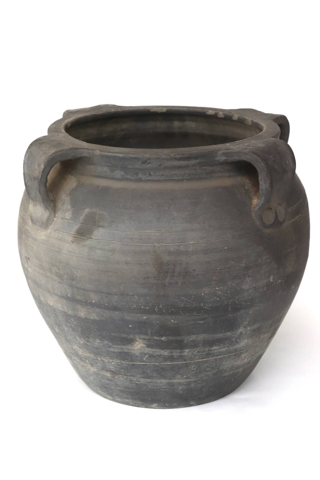 Dunkelgraue Terrakotta Vase antik, 31xø34