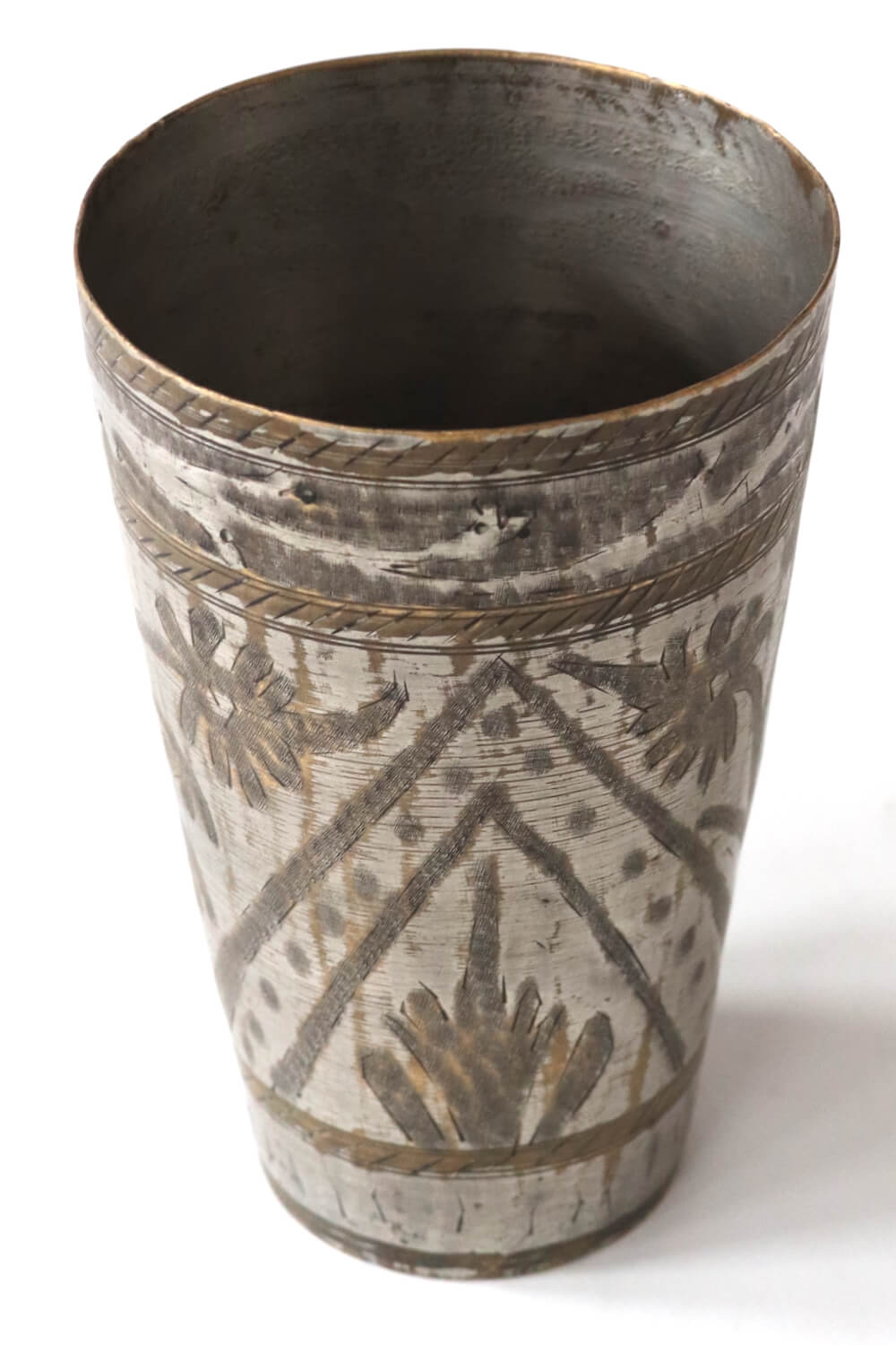 Vintage metal  lassi cup L