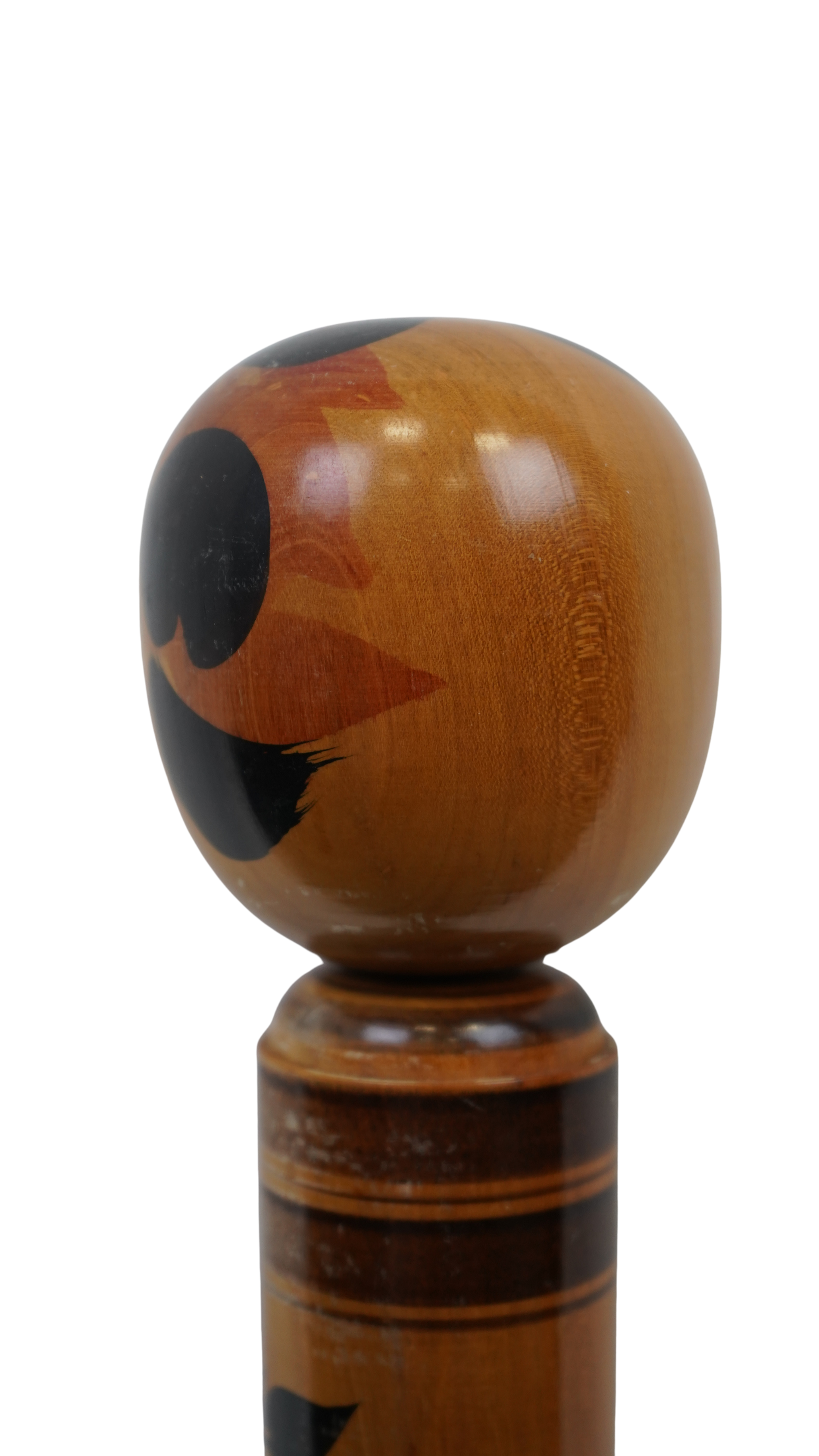 Japanische Kokeshi-Holzpuppe – kunstvoll bemalte Vintage-Figur mit floralen Motiven