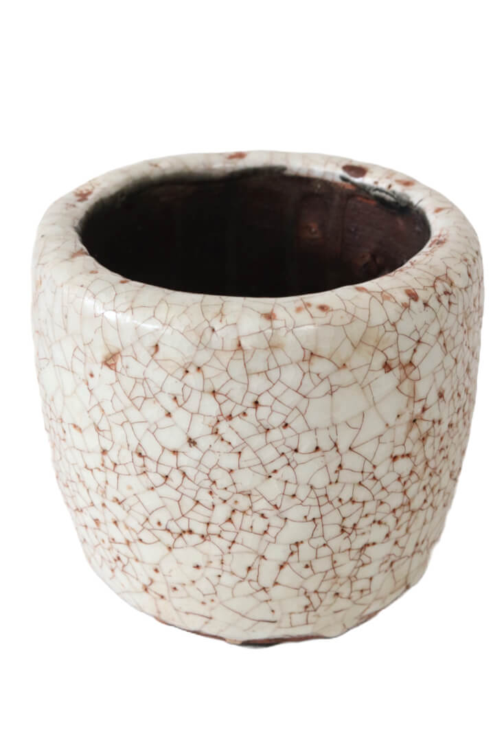 Blumentopf aus Keramik, weiß, S