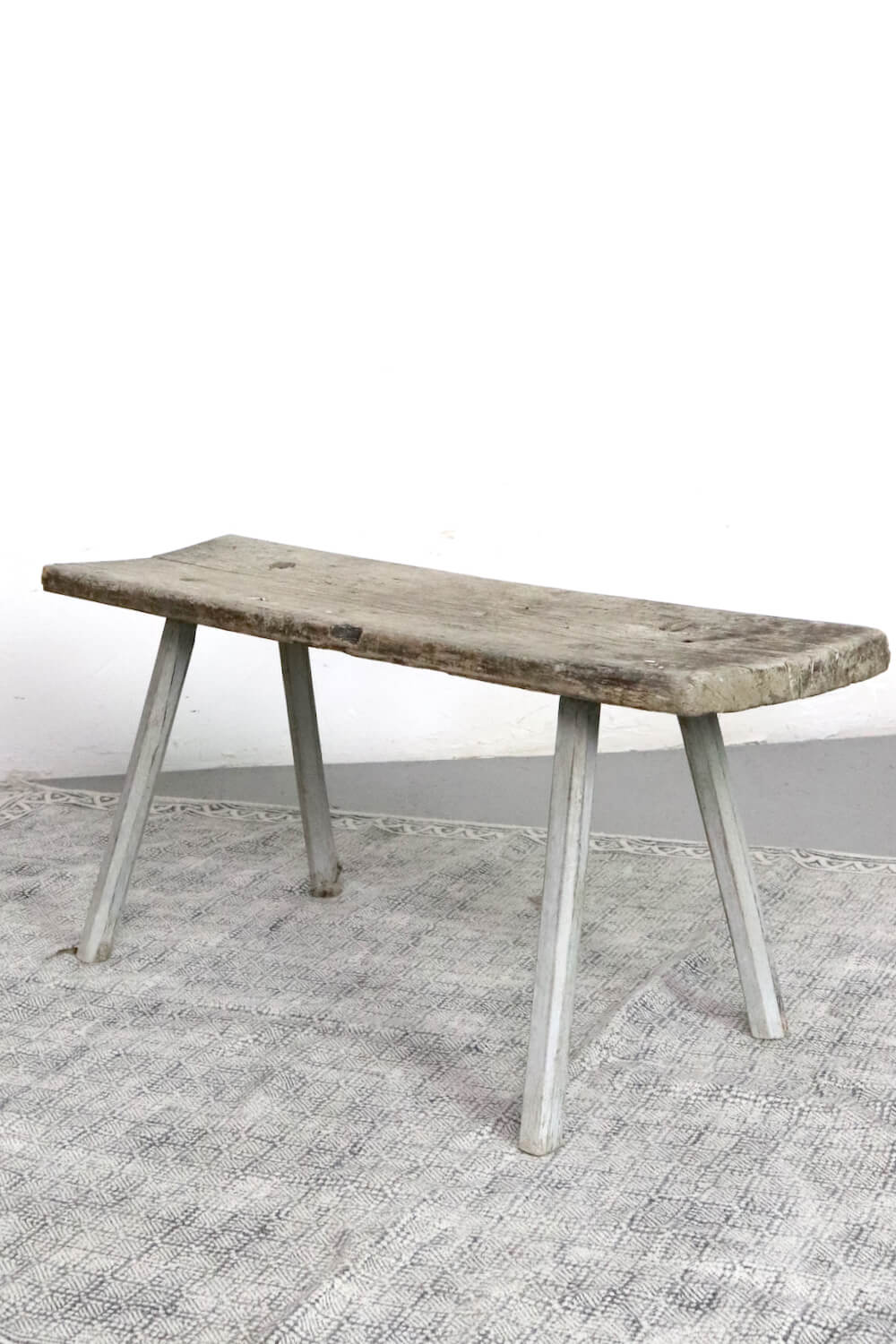 Old bench with grey legs, 82 cm