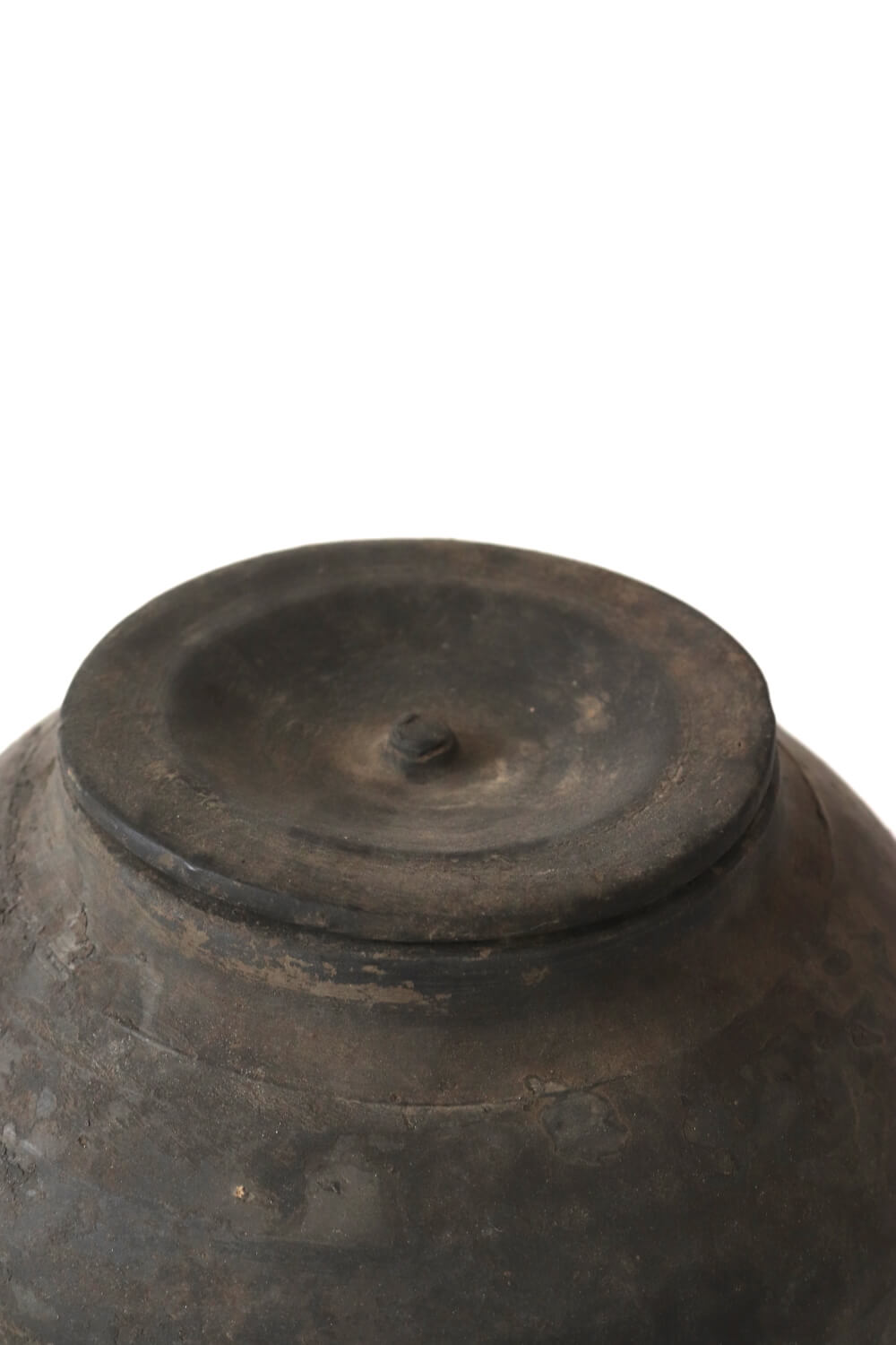 Alter chinesischer Tontopf mit Deckel, 18xø22