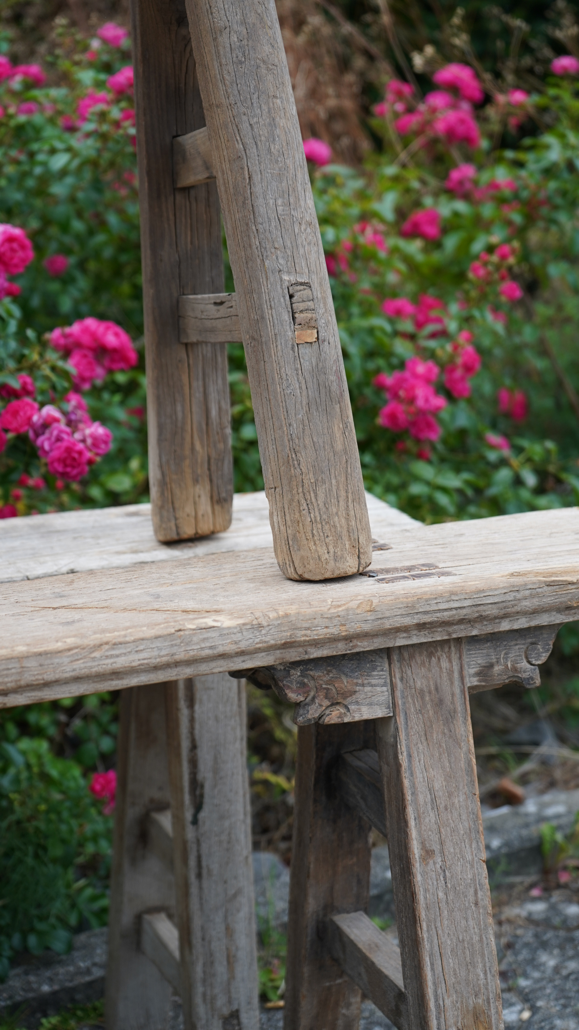 Alte chinesische Holzbank 120 cm