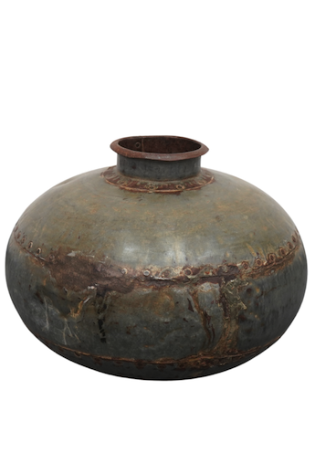rustikale Metallvase Indien