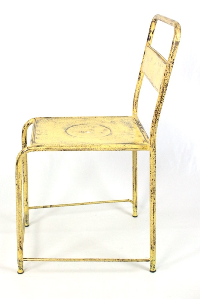 vintage iron chair Indonesia Vintage Eisenstuhl Indonesien hellgelb