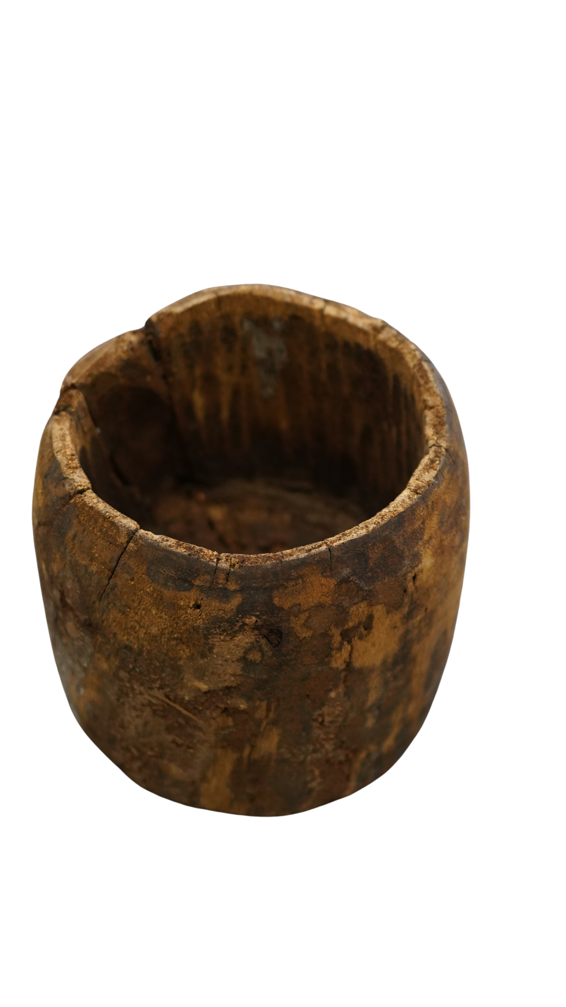 derbe Holzvase - Holztopf aus Nepal