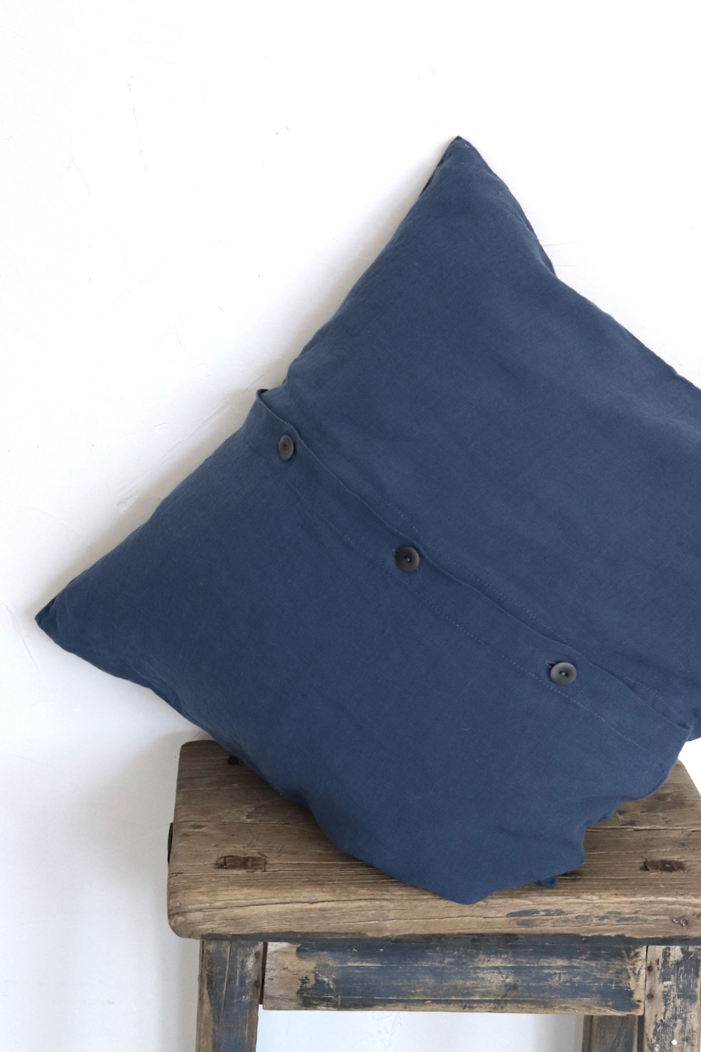 Kissenbezug Leinen stonewashed Indigo Blau 50x50