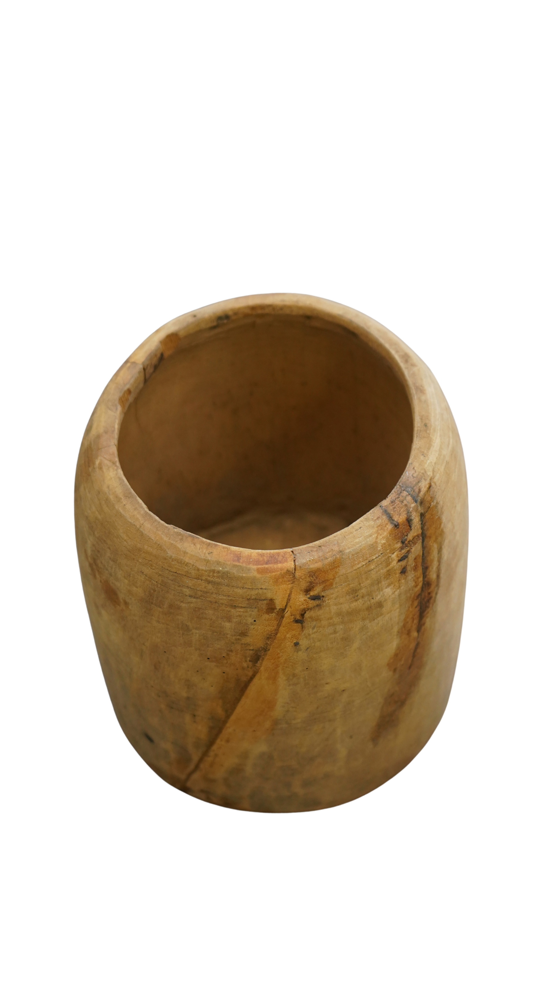 Holzvase Holztopf aus Nepal