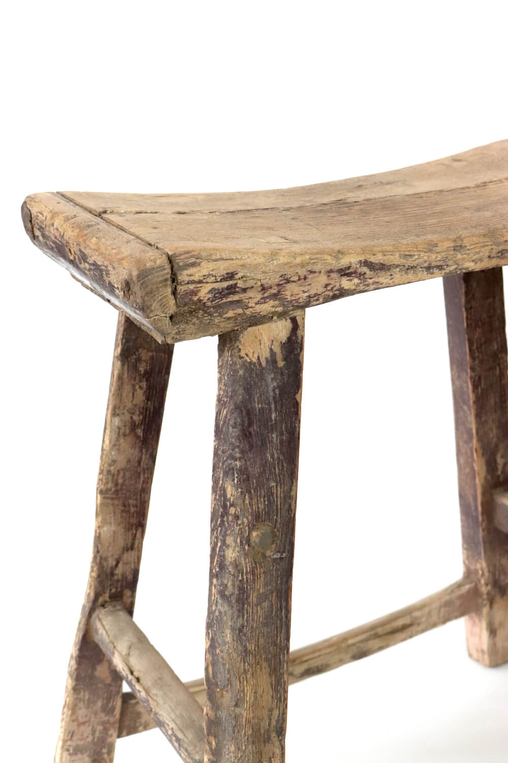 Holzhocker antik Wabi Sabi