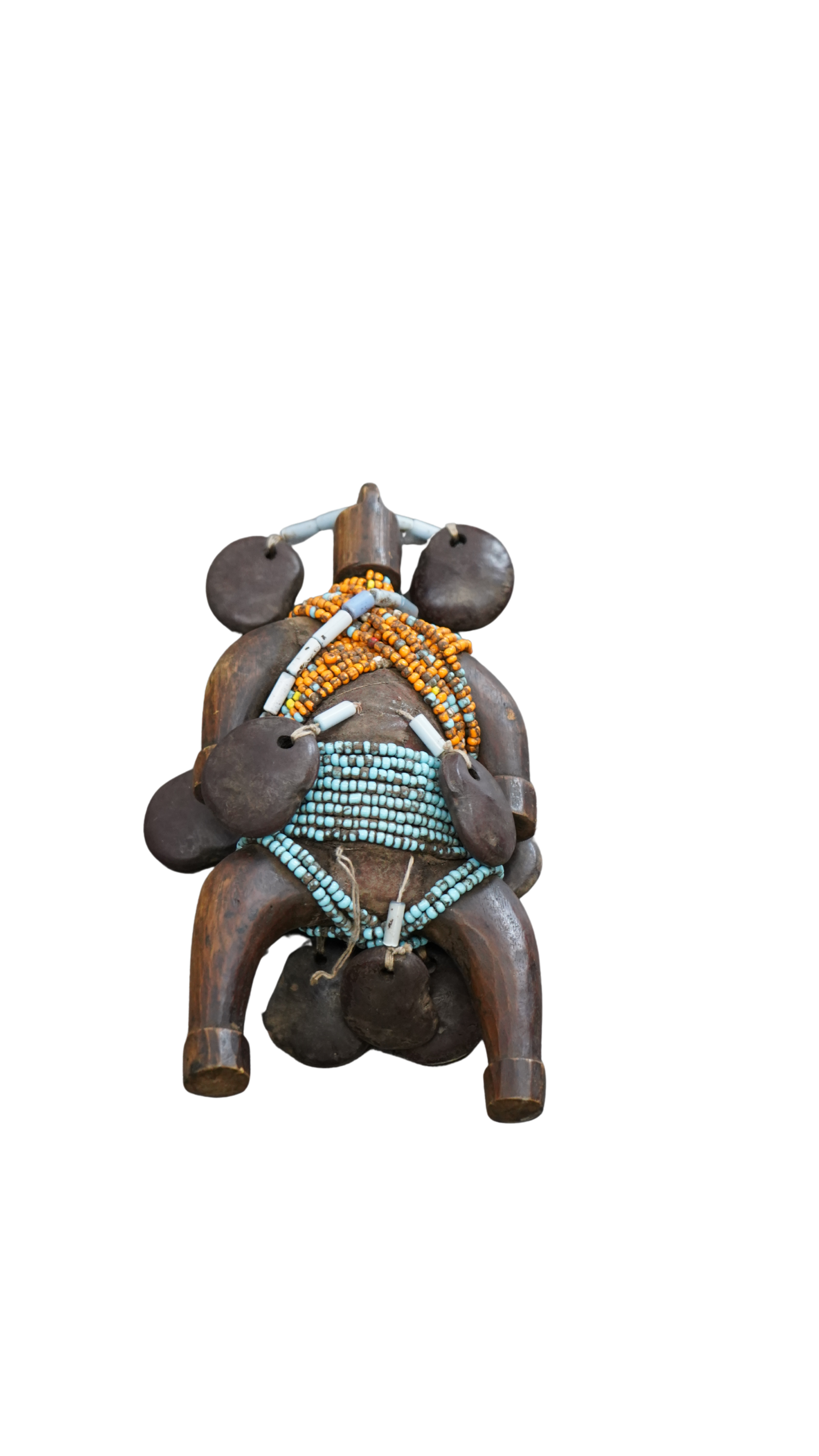 Namchi-Figur aus Kamerun - Ethno Holzfigur mit Perlen