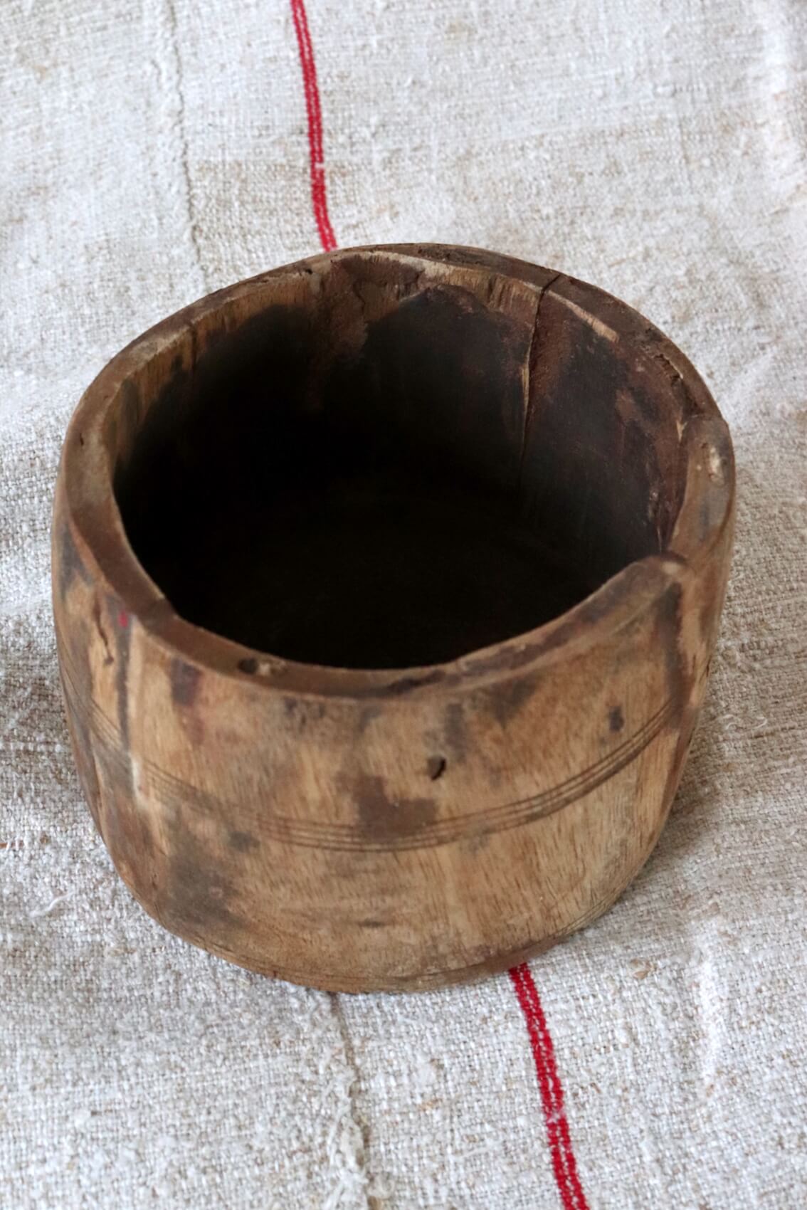 Kleiner Holztopf antik rustikal 