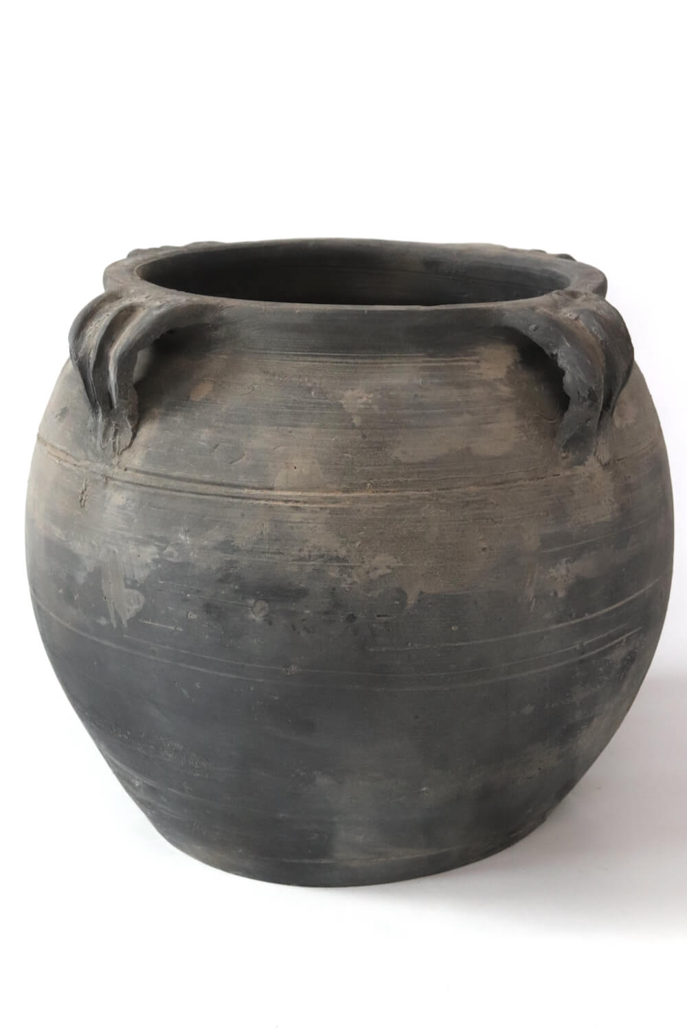 Dunkelgraue Terrakotta Vase antik, 29xø32