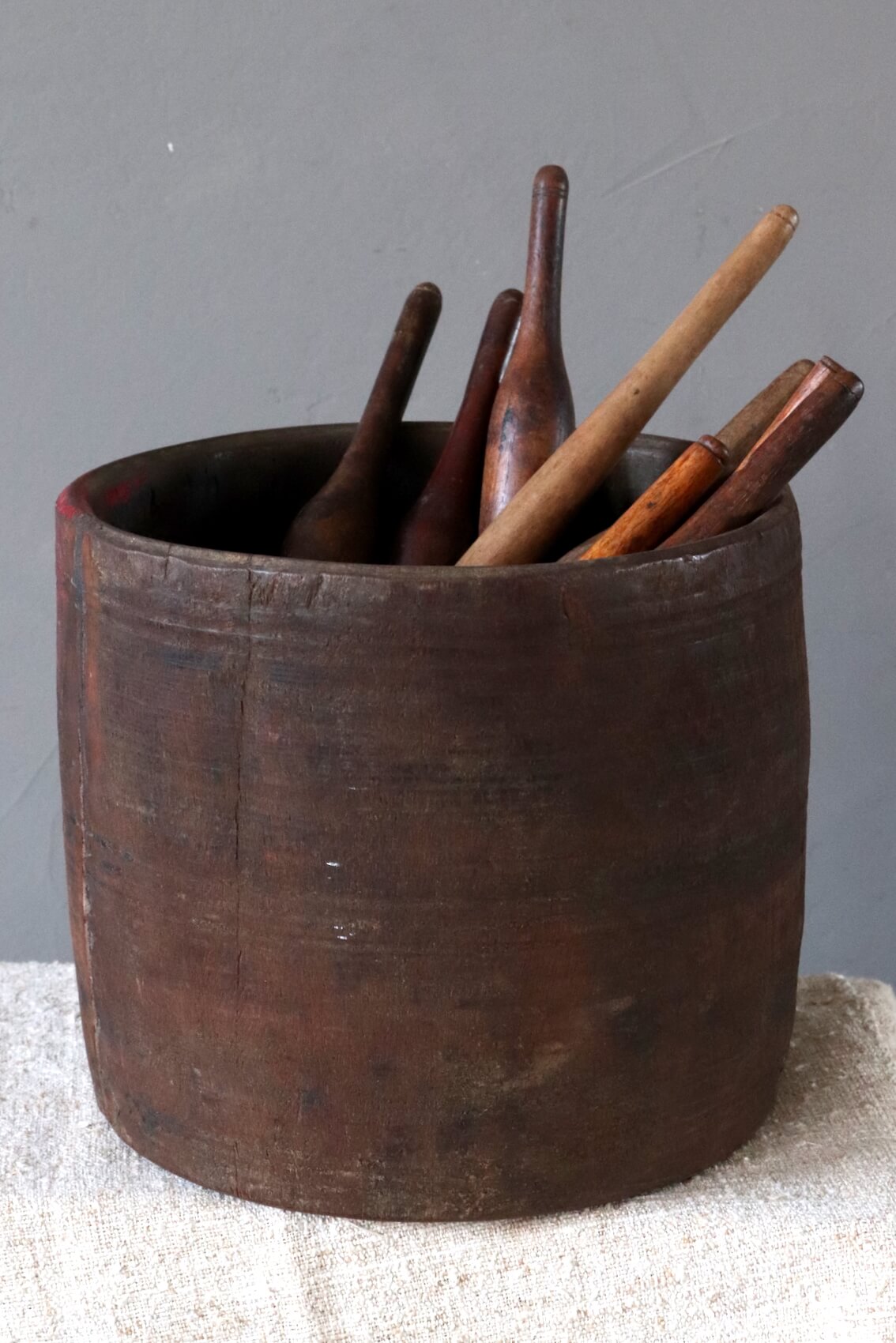 Holztopf antik groß