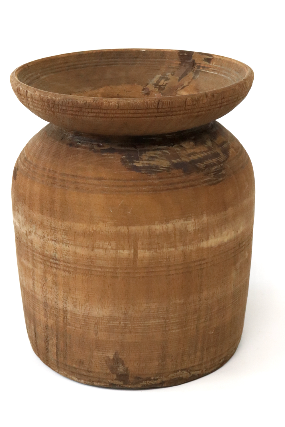 Holzvase antik Nepal, 27xø22