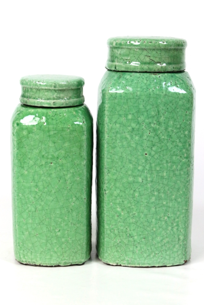 grüne Keramikdose hoch, deckeldose Teedose keramik grün , green ceramic box with lid Große Keramikdose grün, 31x14x14