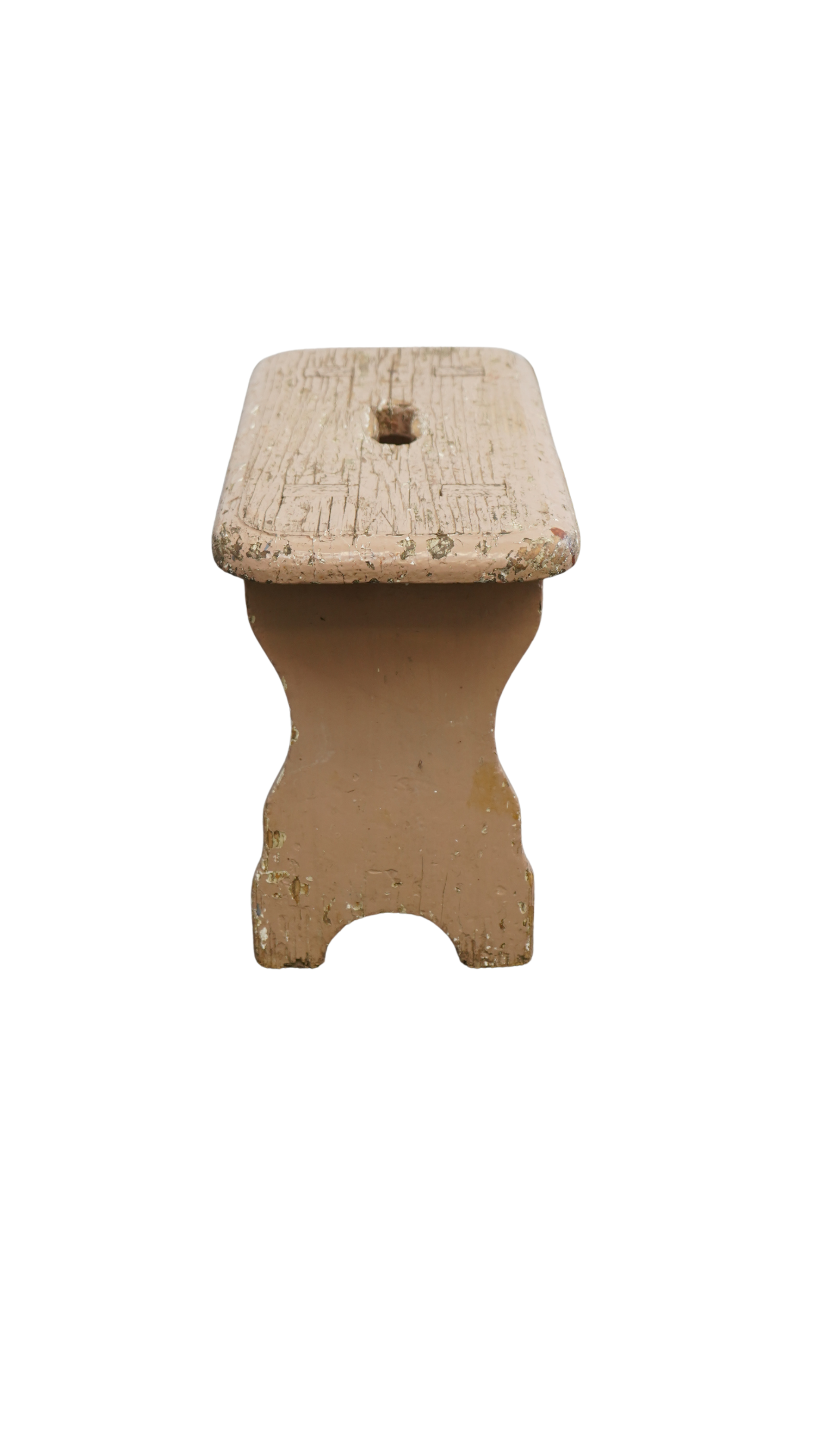 antiker Bauernschemel rosebraun