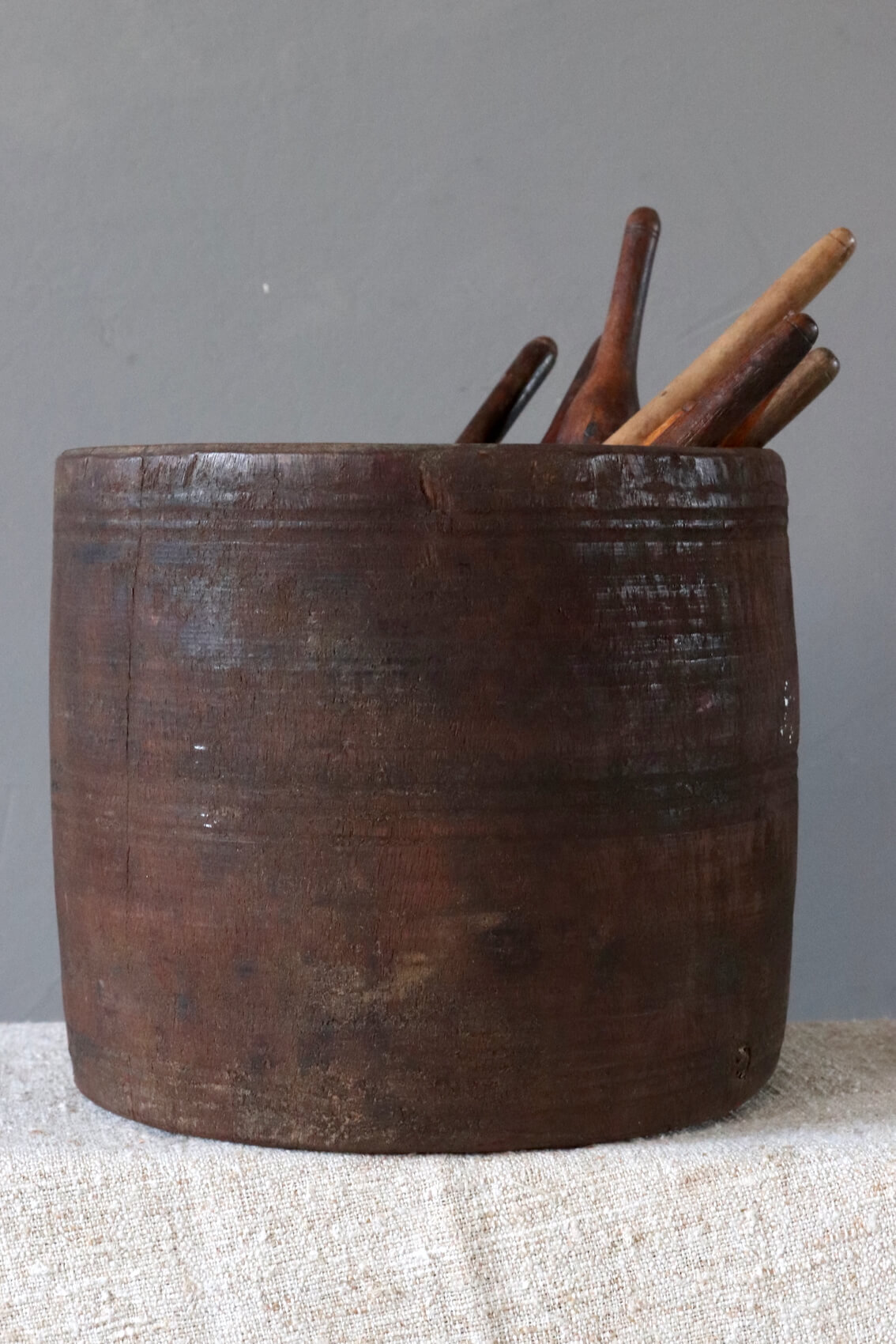 Holztopf antik groß