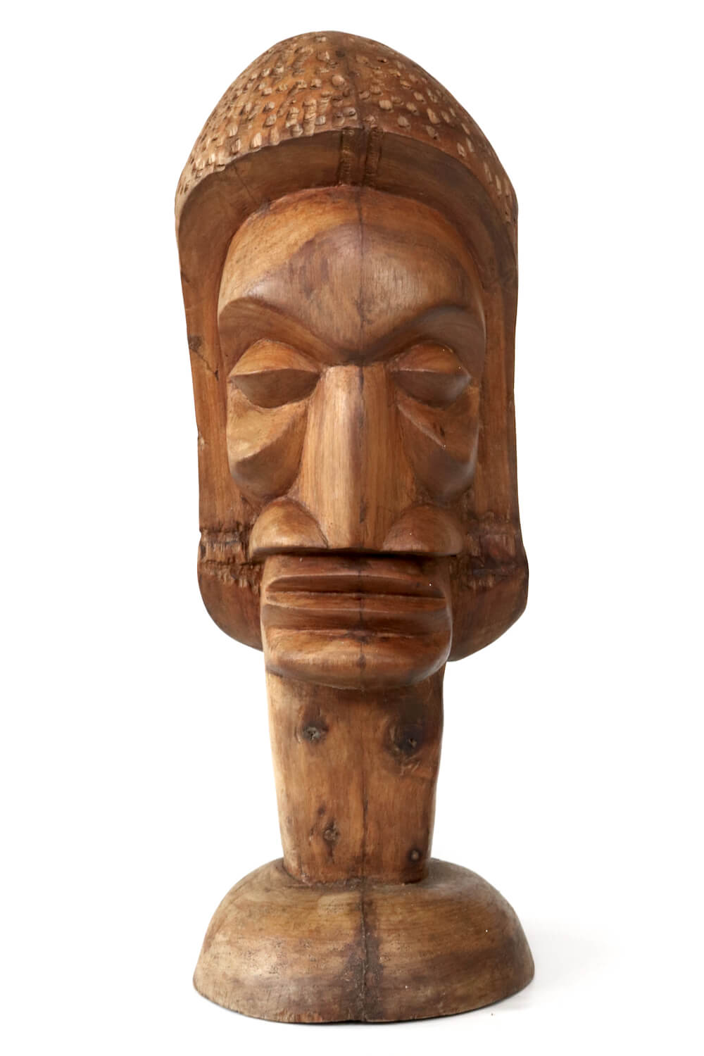 Handmade wooden head sculpture