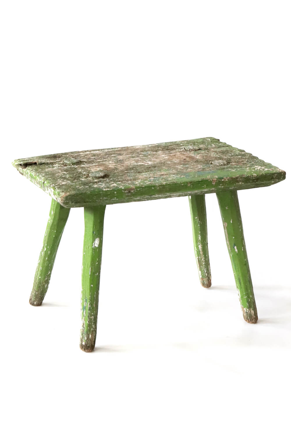 Antique wooden stool green