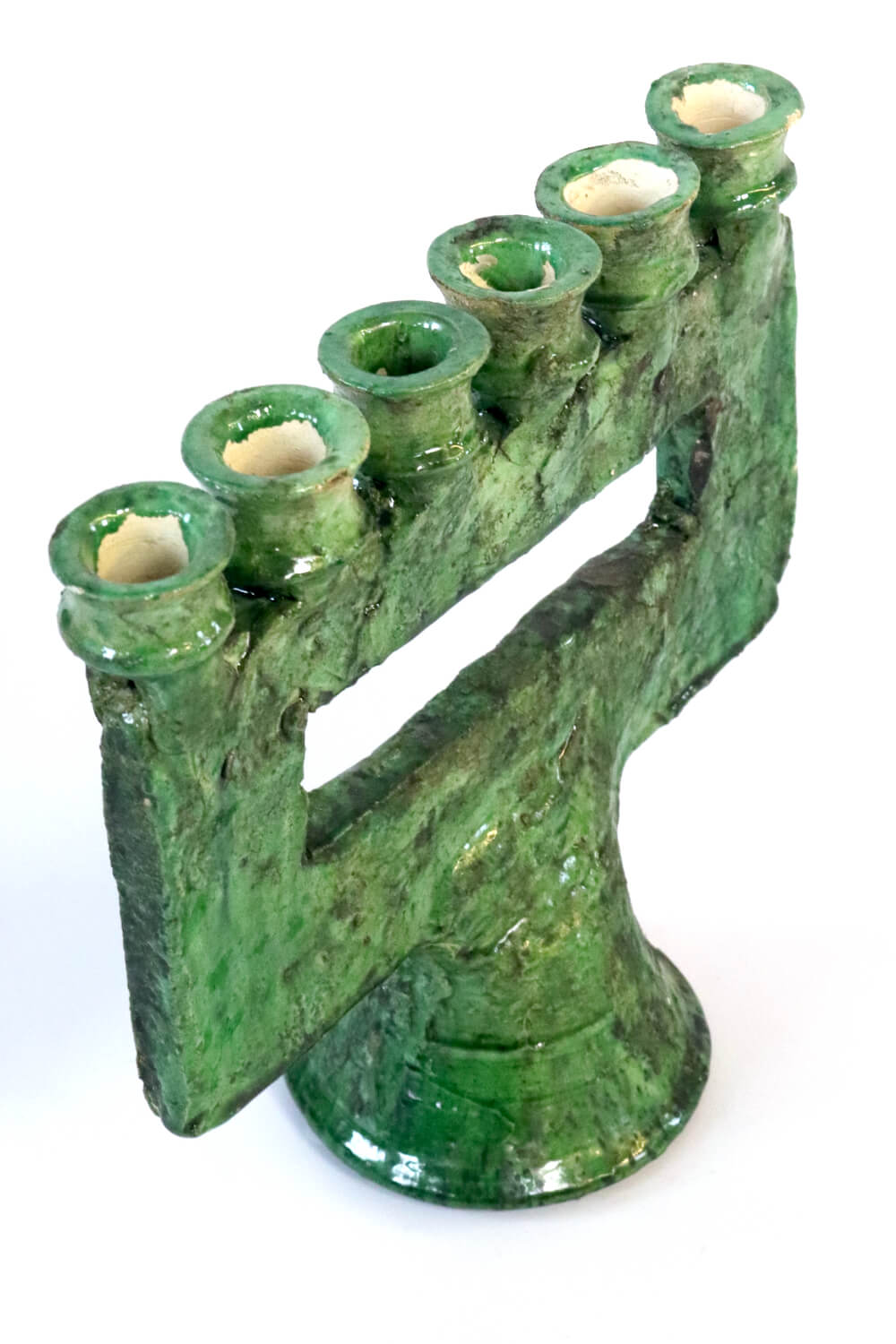 Großer Kerzenständer aus Keramik grün