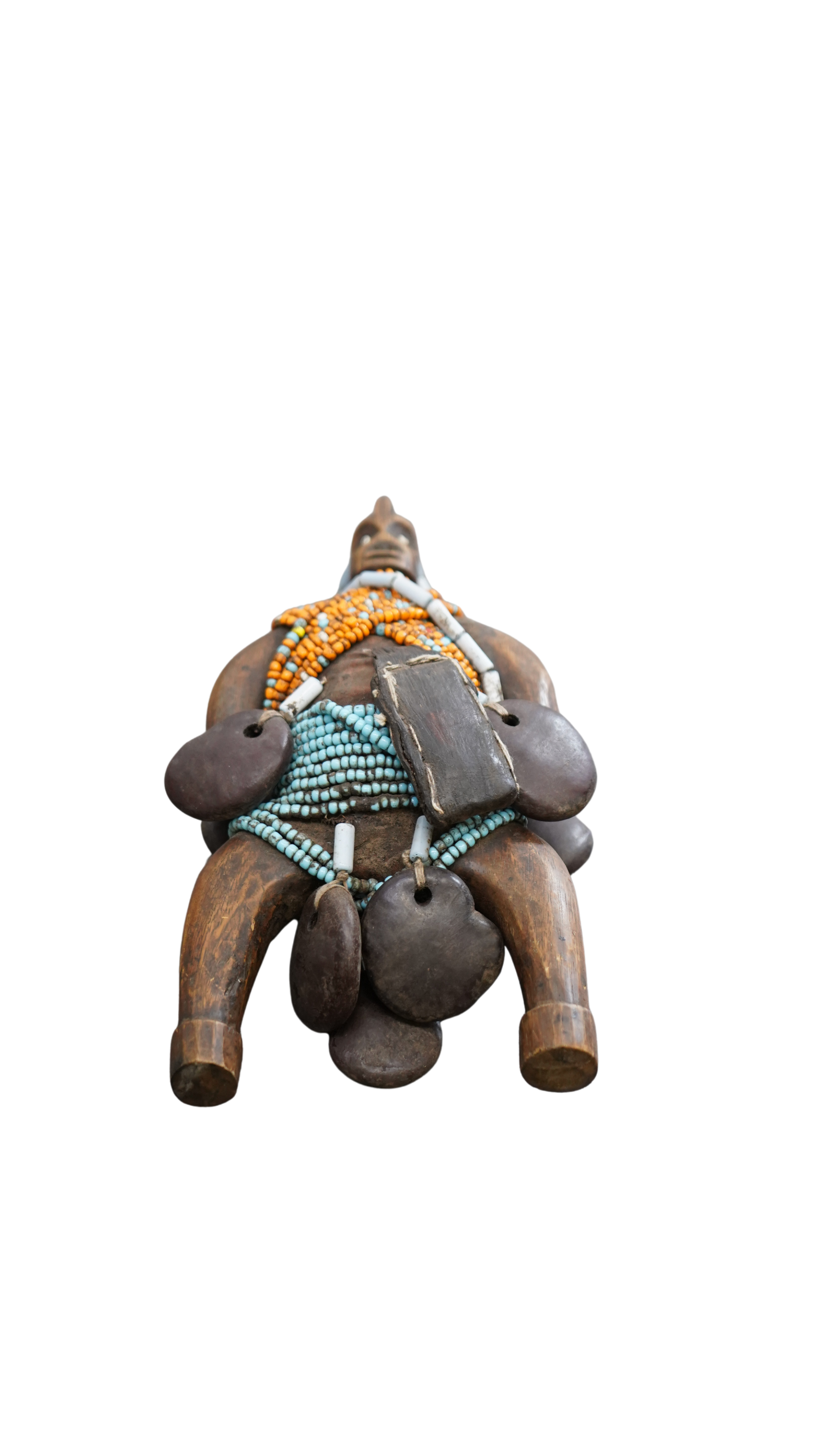 Namchi-Figur aus Kamerun - Ethno Holzfigur mit Perlen