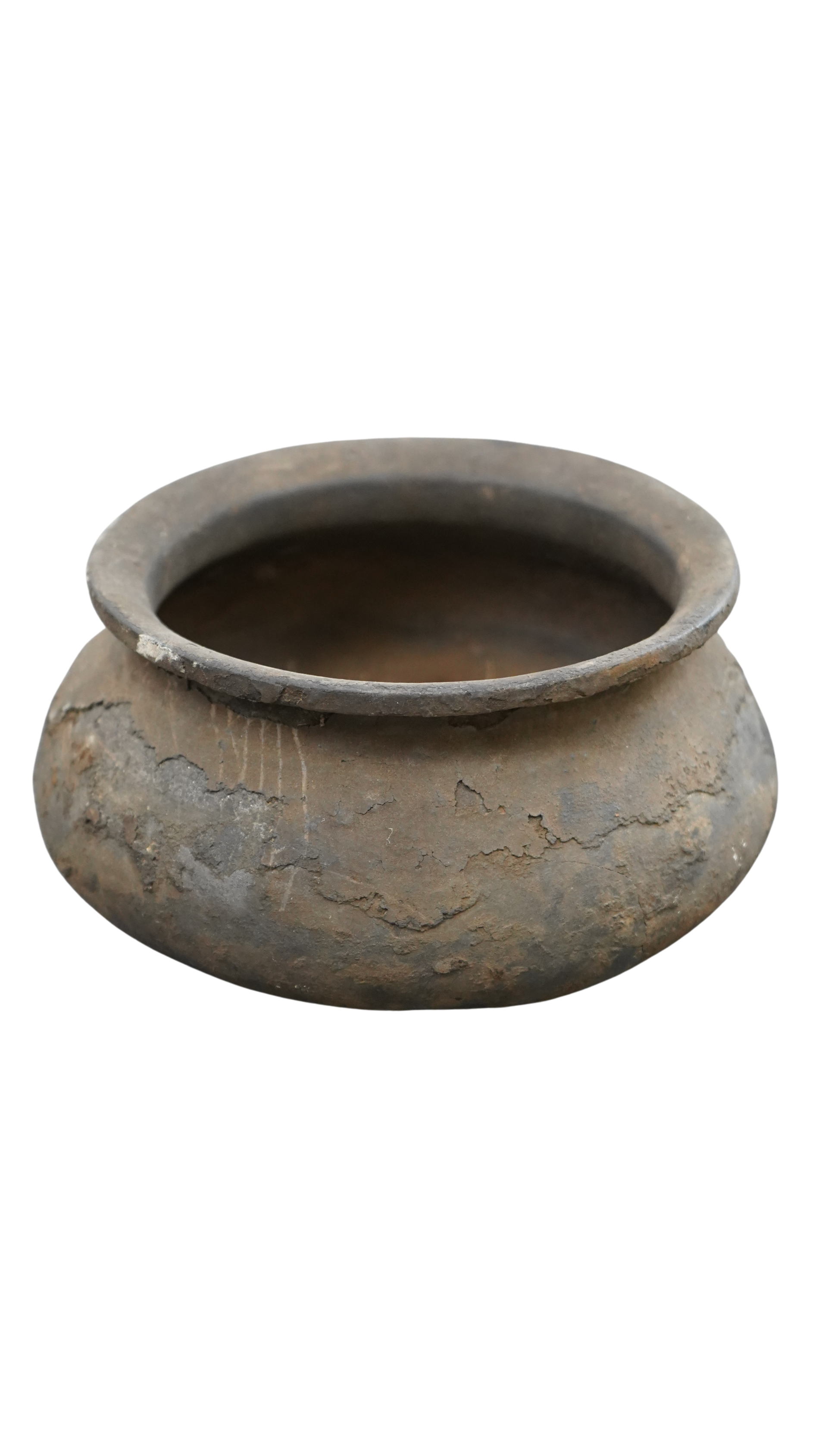 Rustikales Vintage-Tongefäß mit außergewöhnlicher Patina