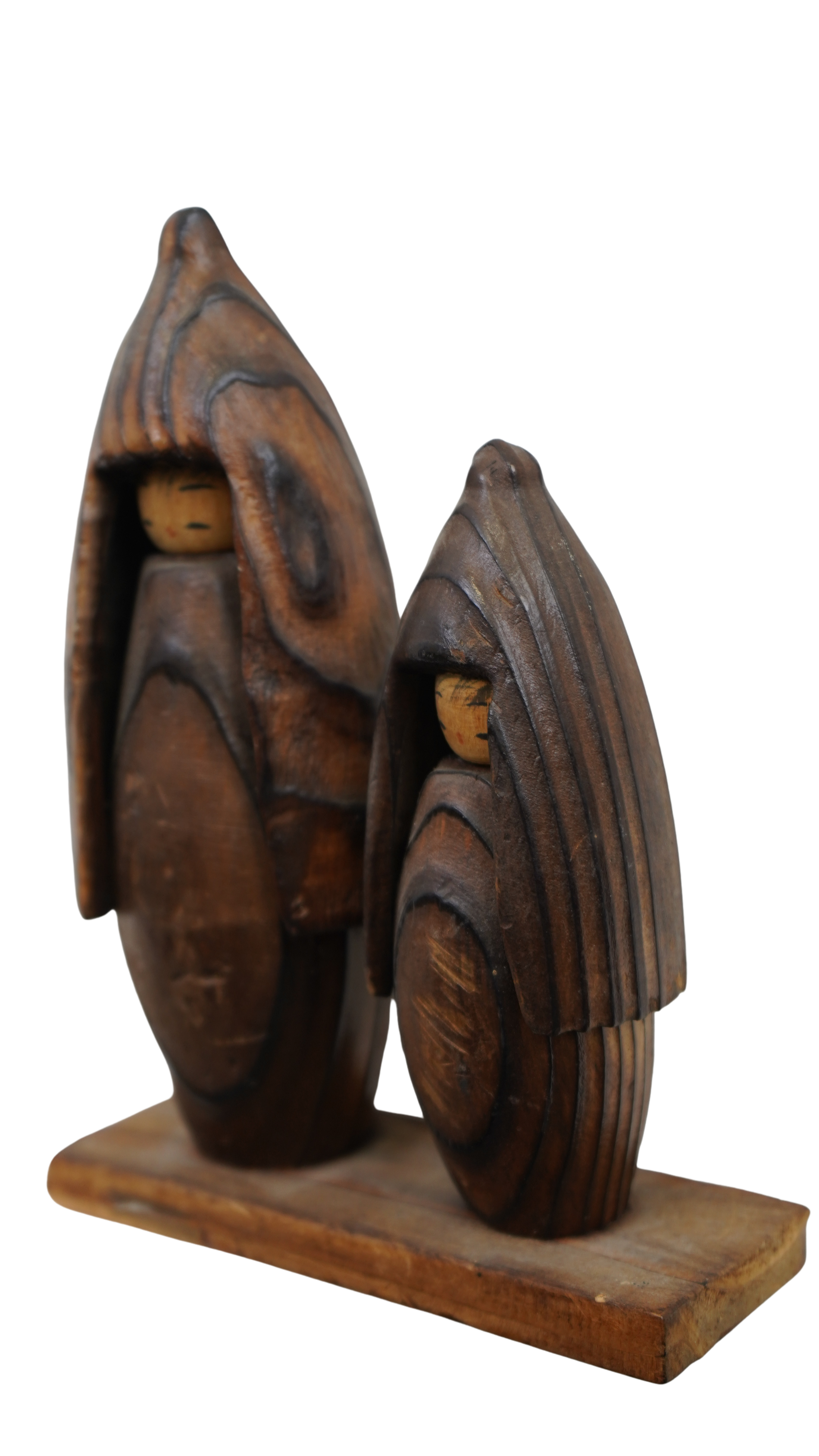 „Stille Verbundenheit“ – Skulpturales Holzfiguren-Duo im japanischen Stil