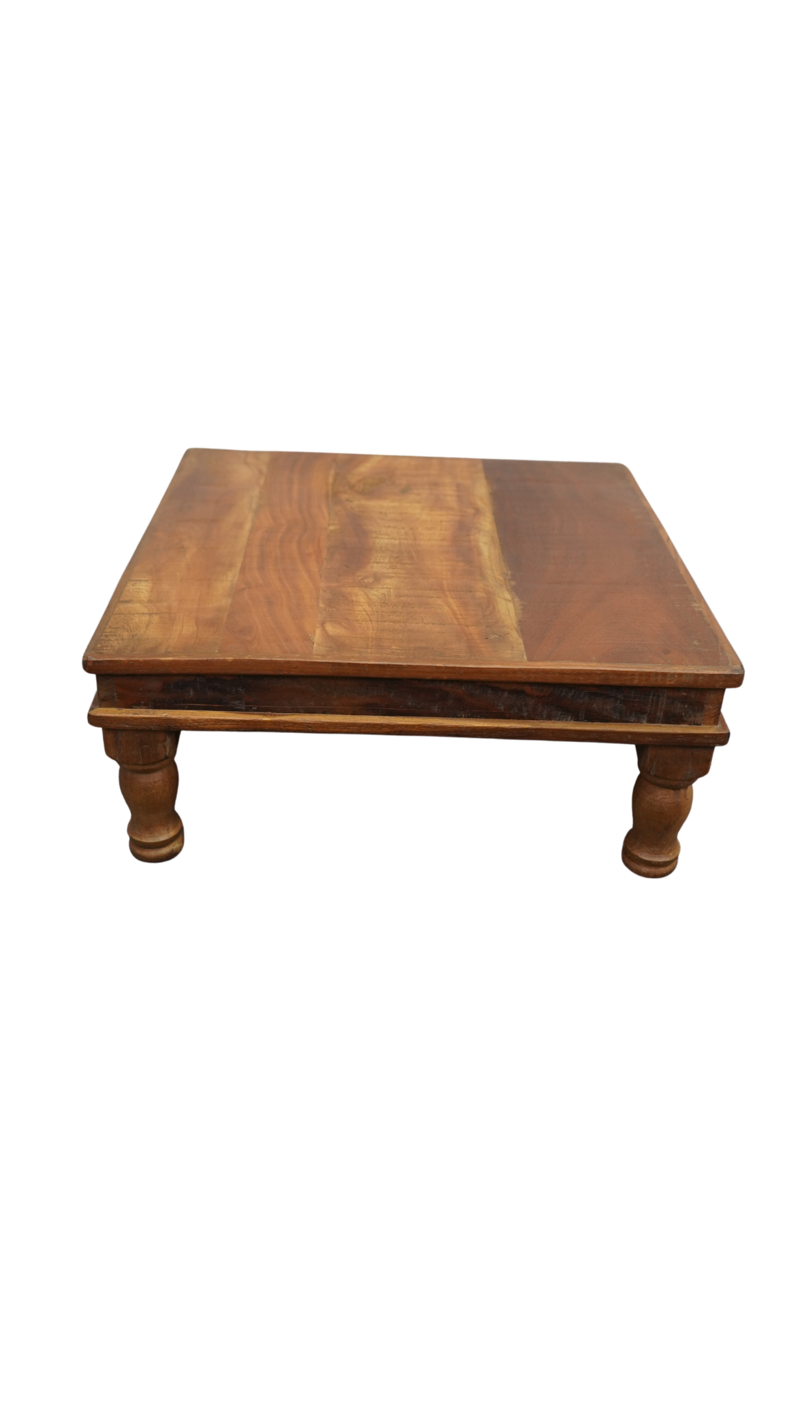 Massivholz Couchtisch mit gedrechselten Beinen – rustikales Vintage Design