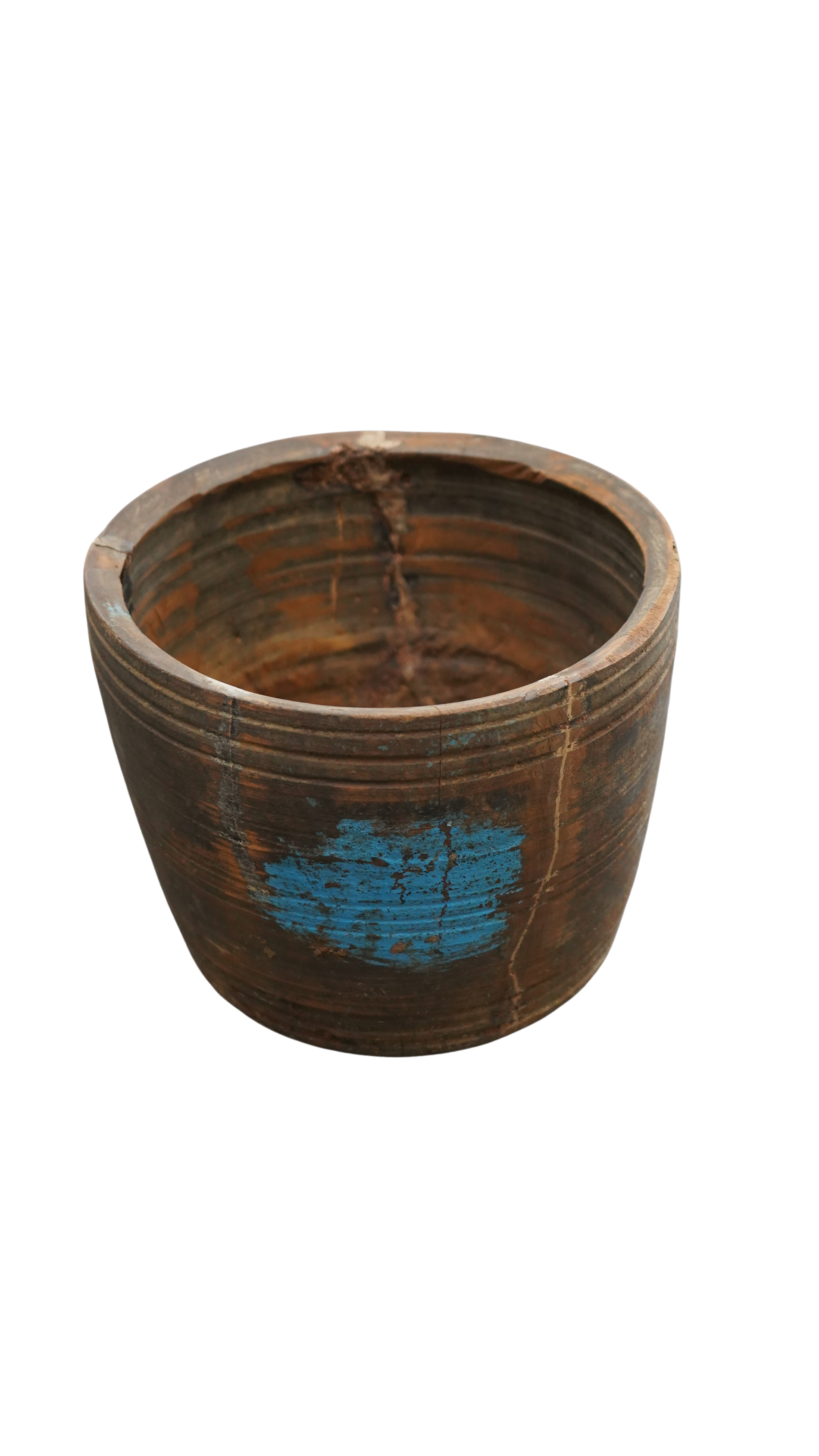 Nepal Holzvase Holztopf antik