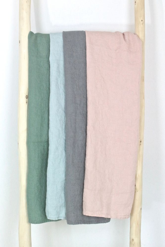 waffled linen bath towel Großes Leinenhandtuch rosa, 130x75