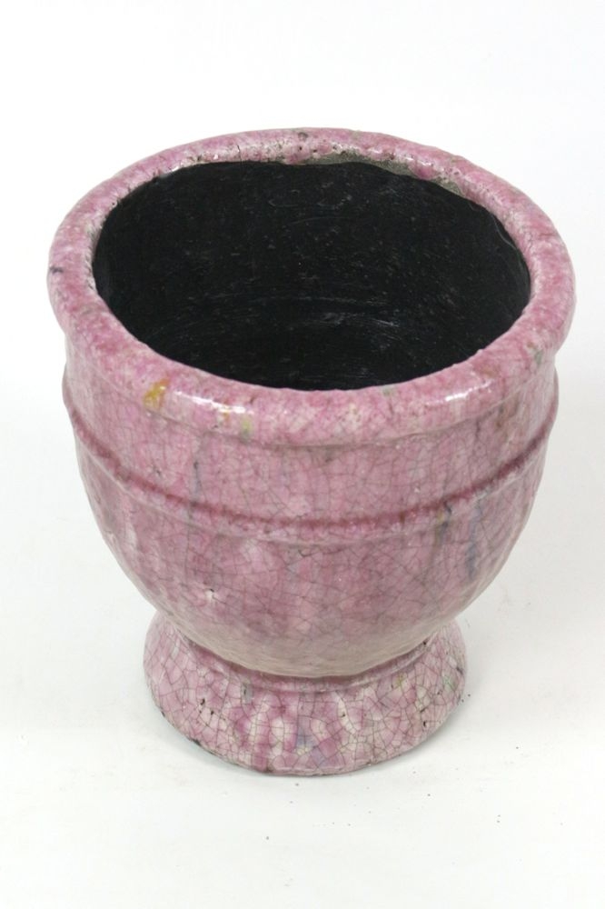 back Blumenübertopf Keramik rosa 20xø18