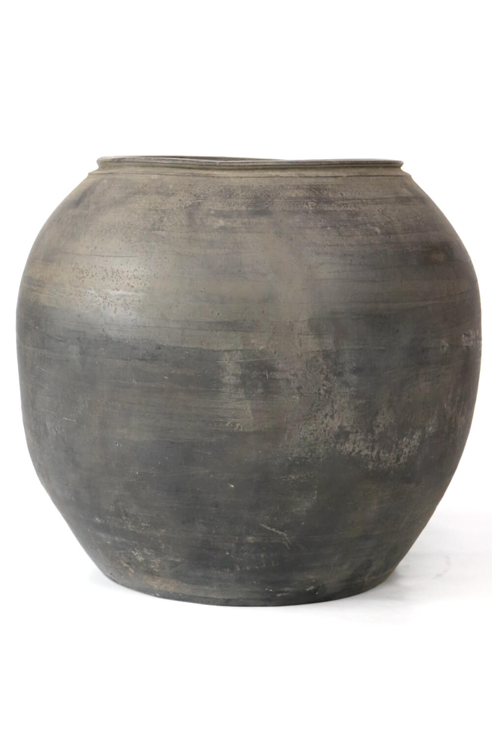 Chinese clay pot antique grey, 42xØ44