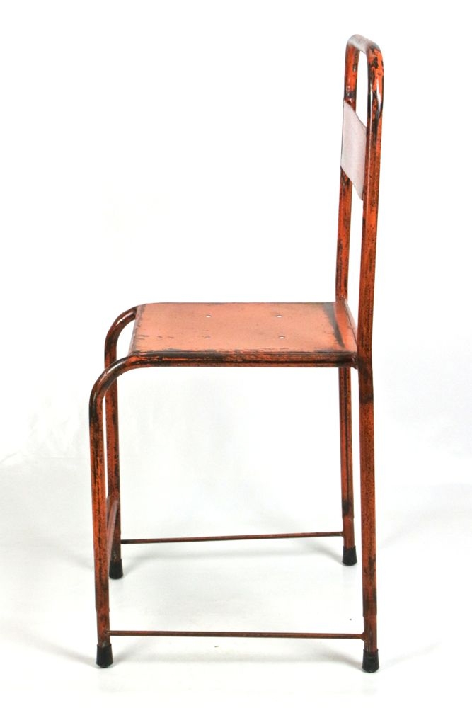 metal chair from java Vintage Eisenstuhl Indonesien Orange