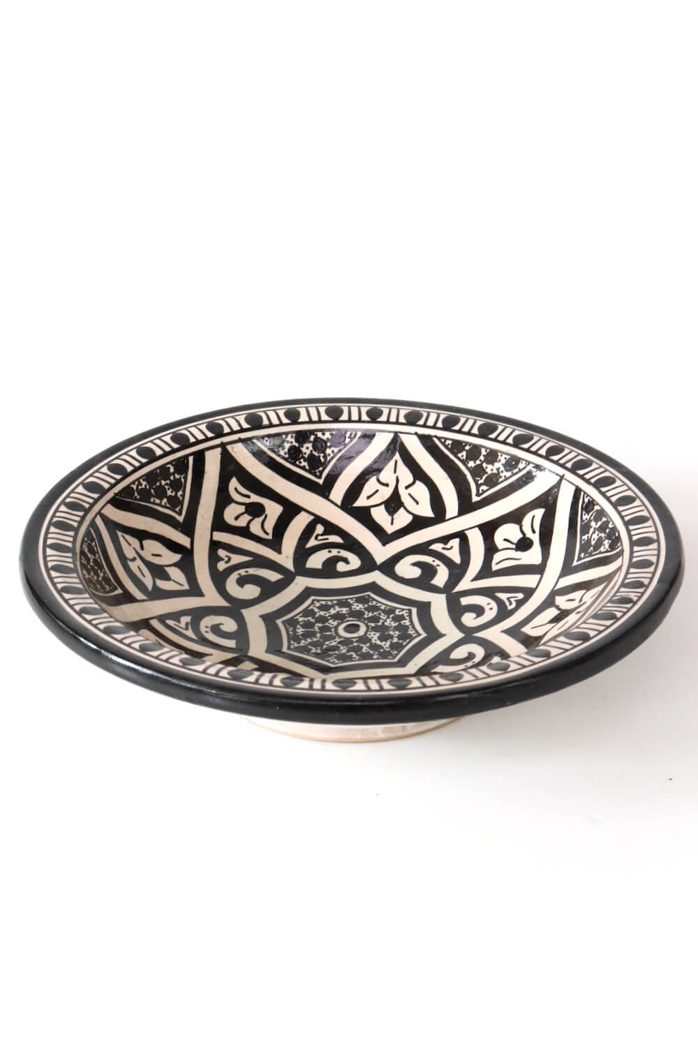 Teller Keramik mit schwarzem Ornamenten ø30 cm  