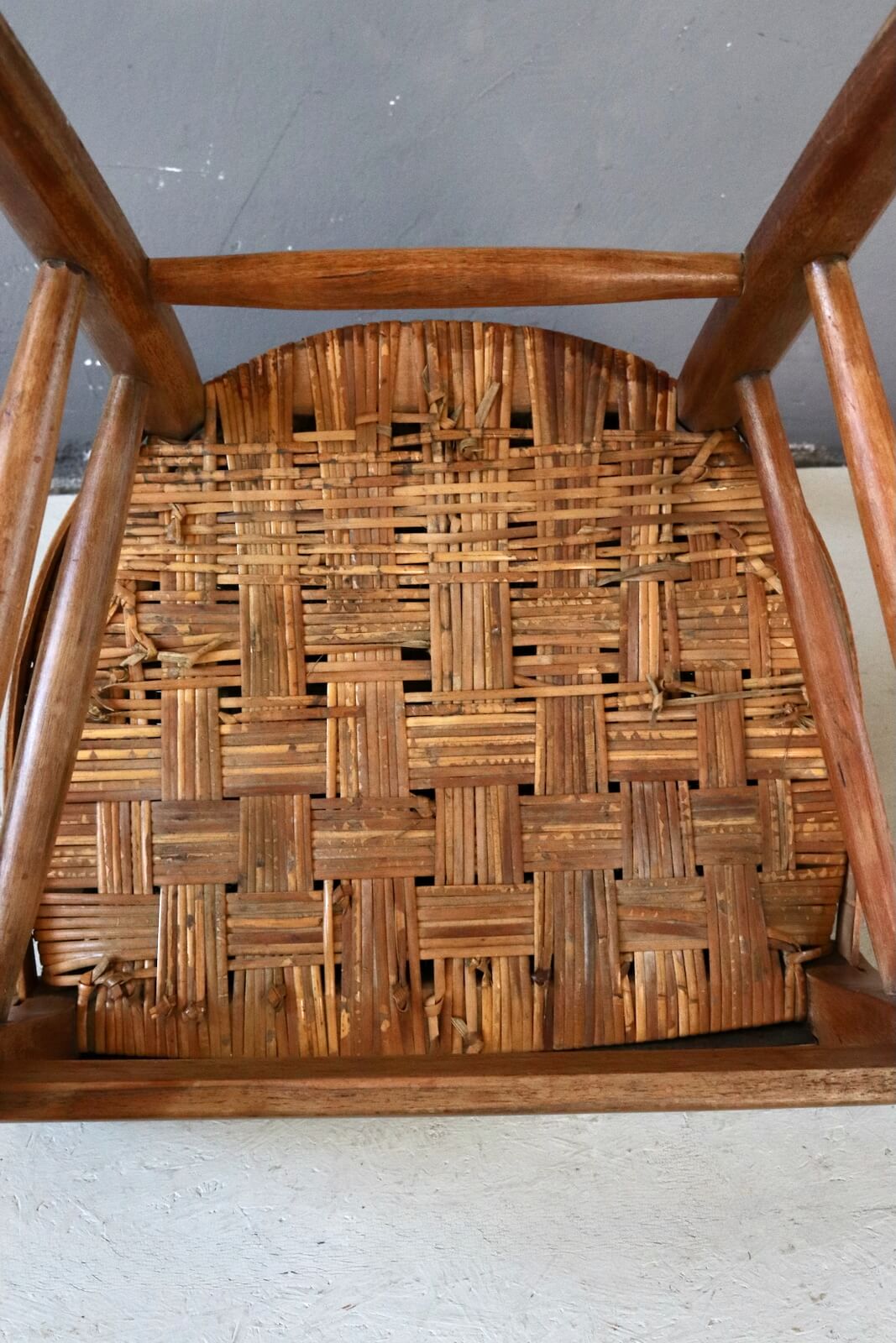 Antique wooden chair with wickerwork Antique wooden chair with wickerwork