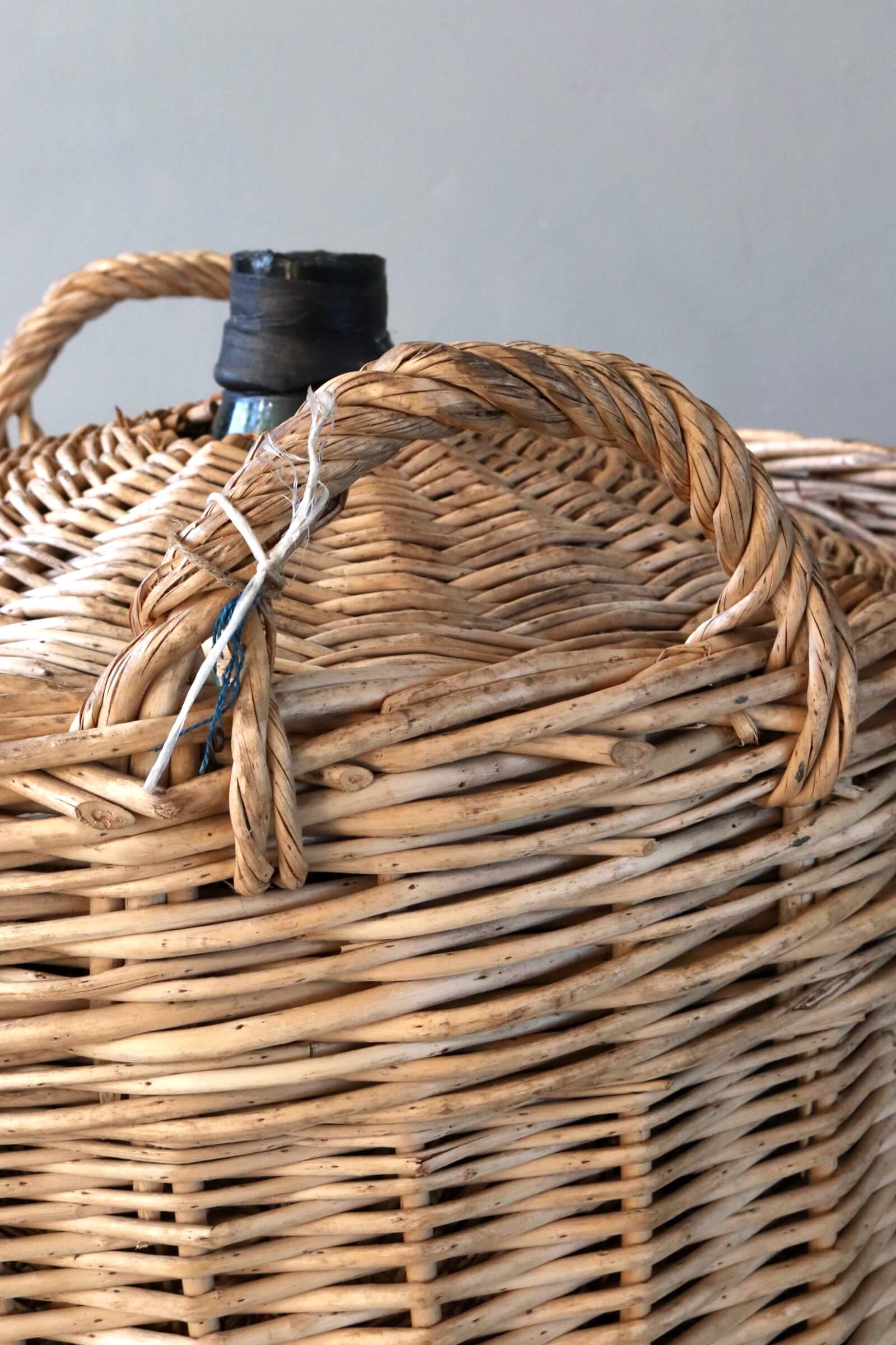 Vintage wicker glass balloon