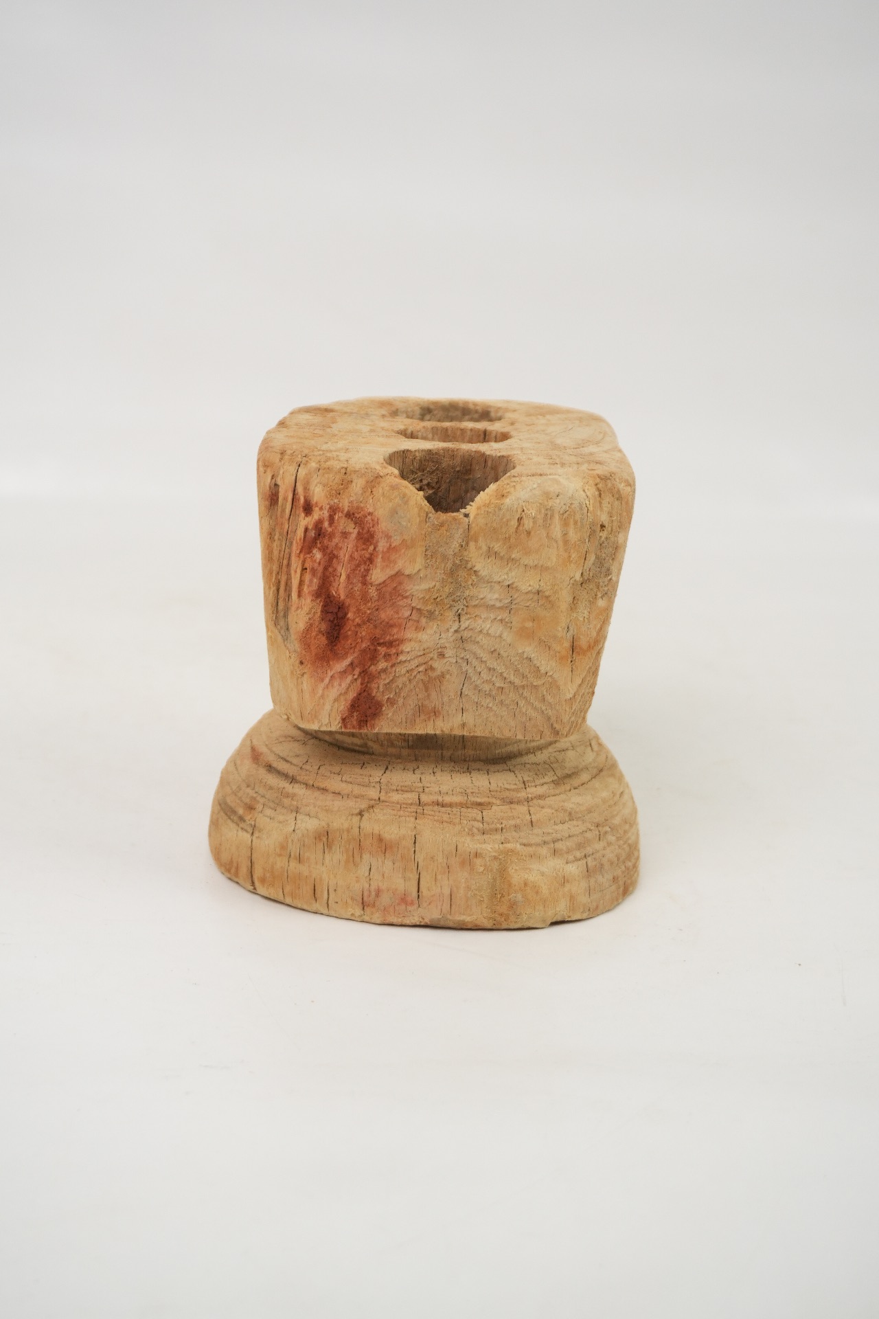 Rustic pillar candle stand