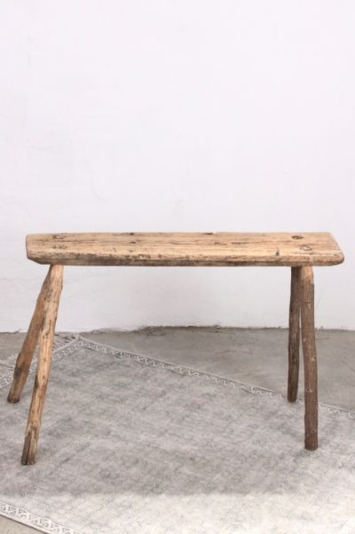 Hohe alte Holzbank mit Patina, 95 cm