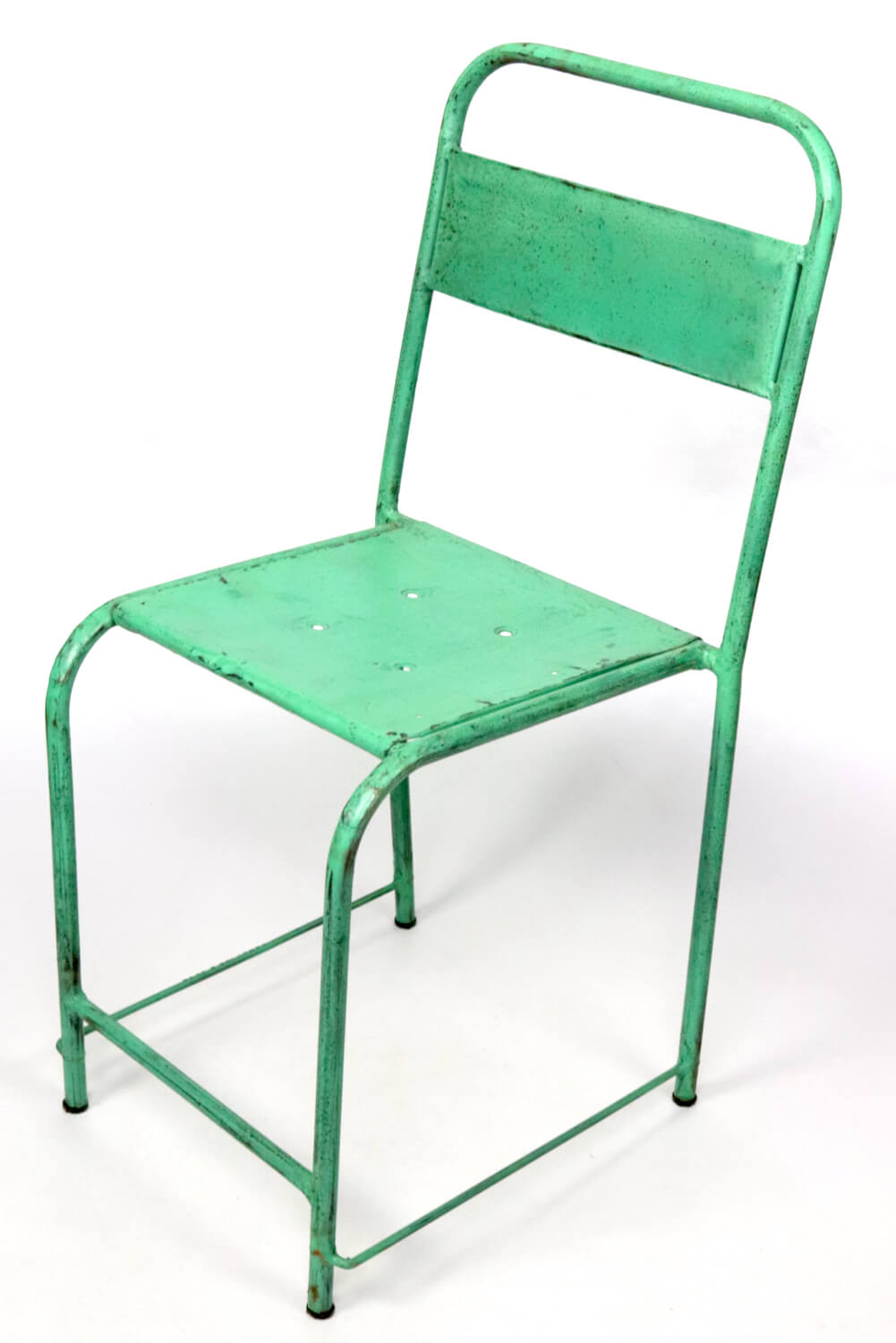 Vintage Metallstuhl türkis