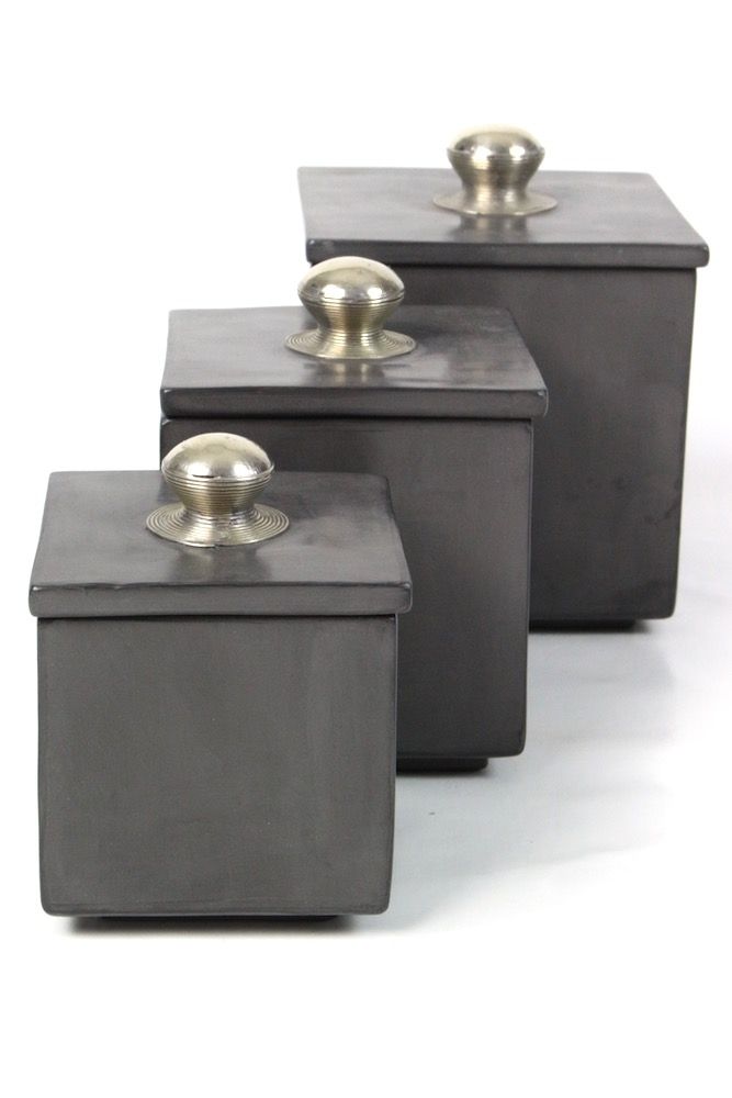 Salzbox Aus Marmor Mit Holzdeckel – 10,2x7,1 Cm, Fasst Ca. 0,3 Kg Salz, Dunkelgrau